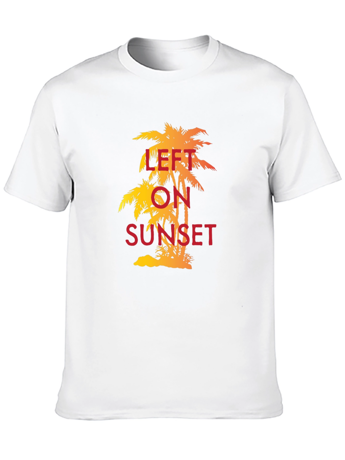 Left on Sunset Palm Tree T-Shirt - Tropical Vibe