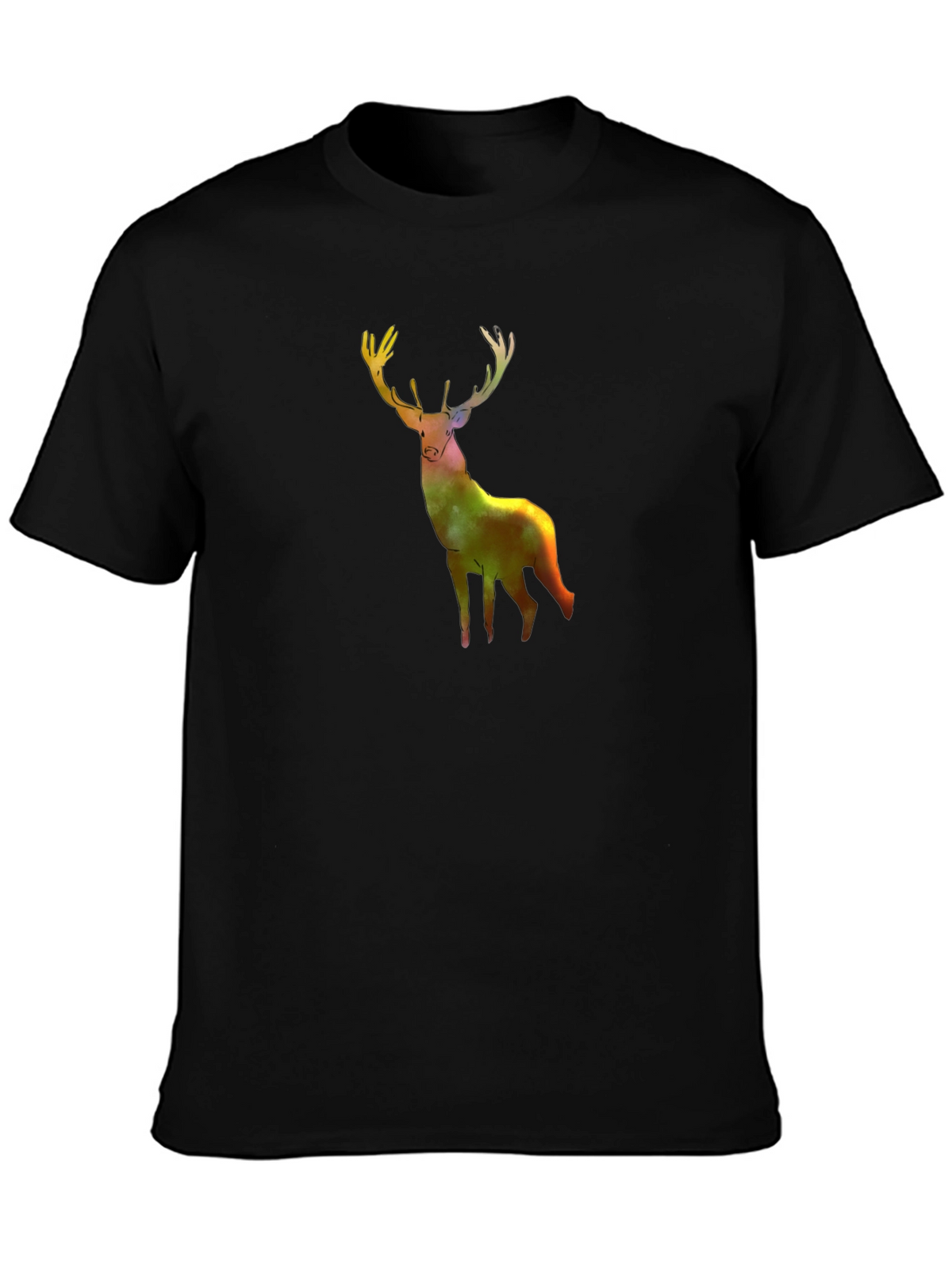 Galaxy Deer Graphic Tee - Stylish Mens Black T-Shirt