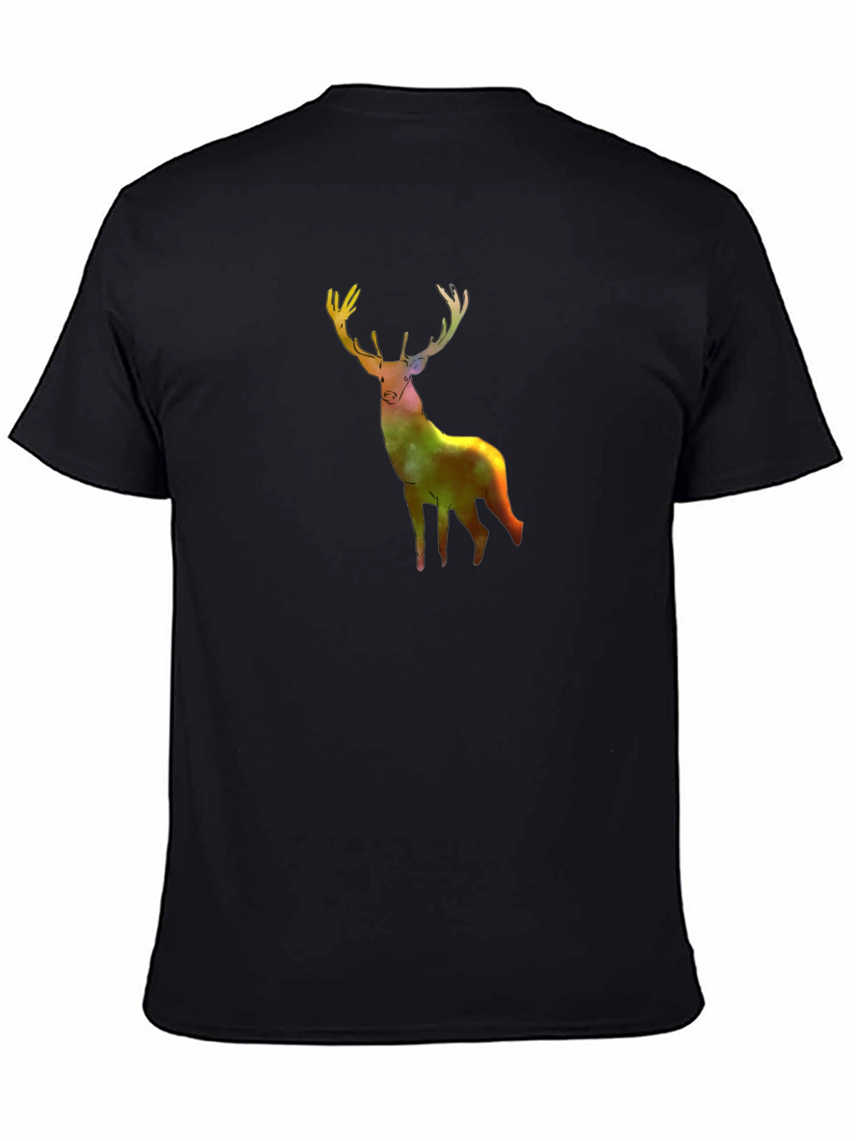Galaxy Deer Graphic Tee - Stylish Mens Black T-Shirt