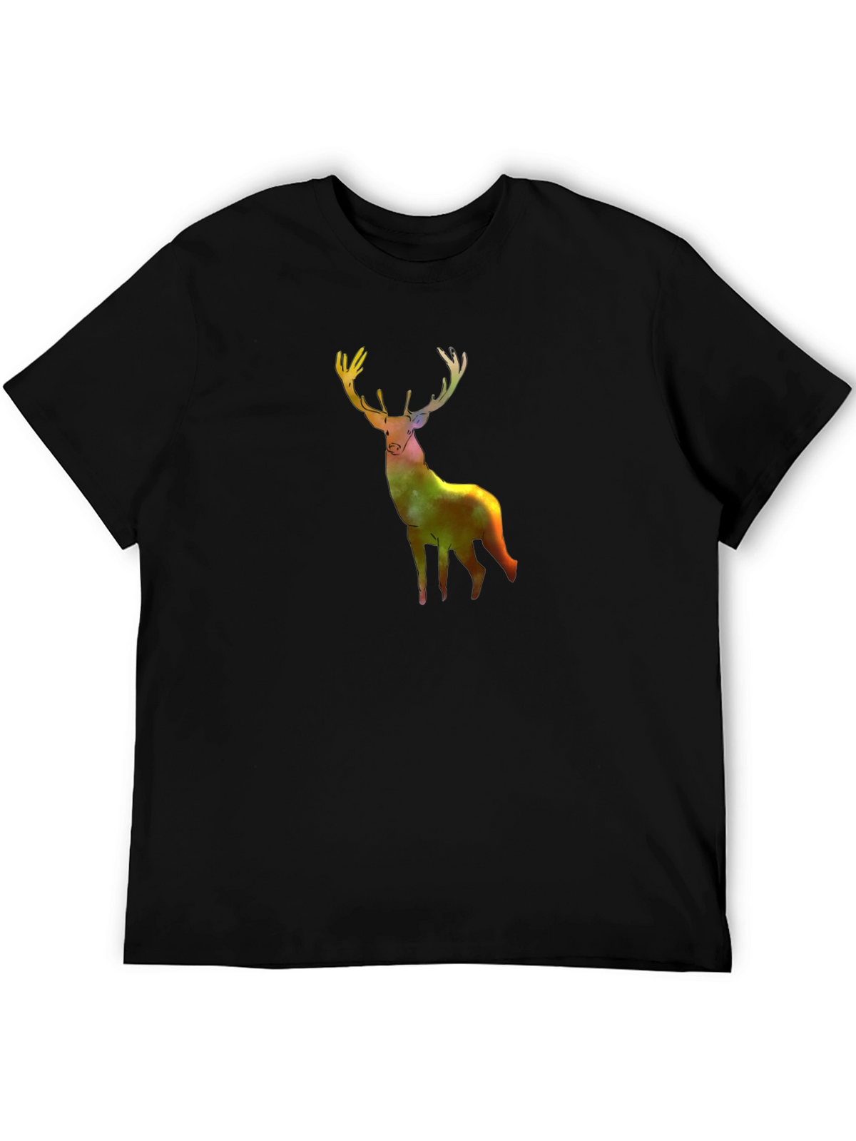 Galaxy Deer Graphic Tee - Stylish Mens Black T-Shirt