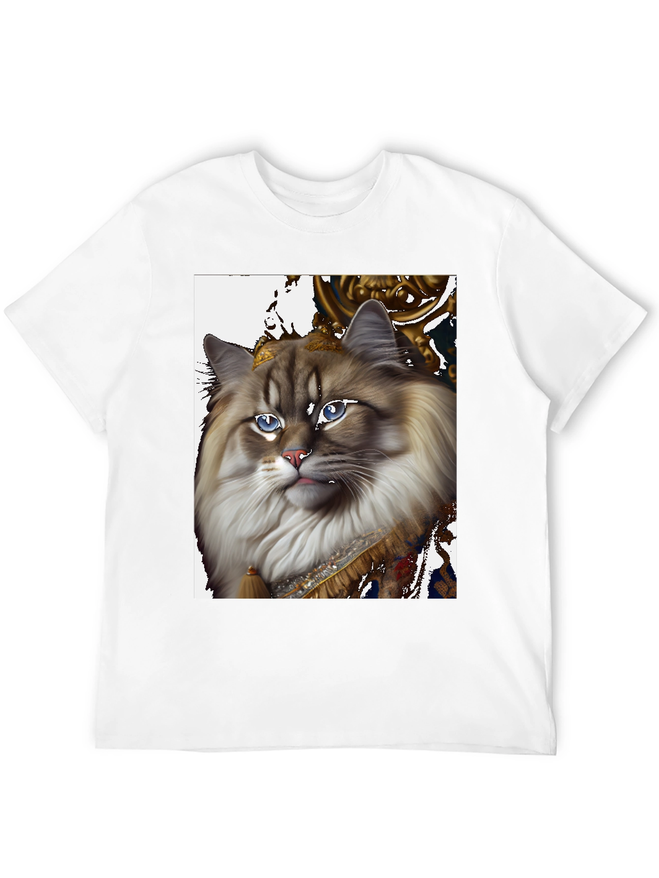 Regal Cat Portrait Graphic T-Shirt