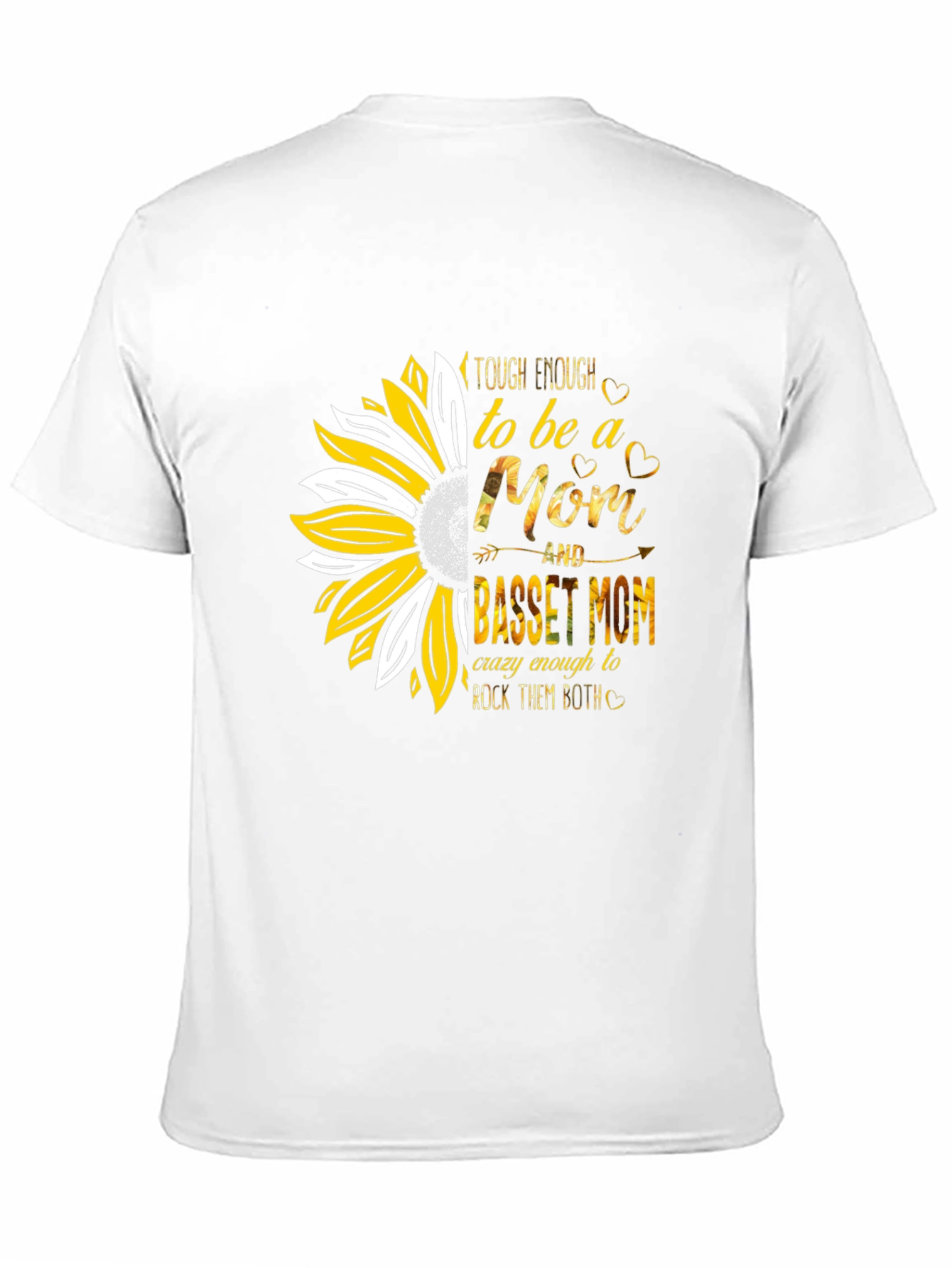 Basset Mom Graphic Tee - Sunflower Design