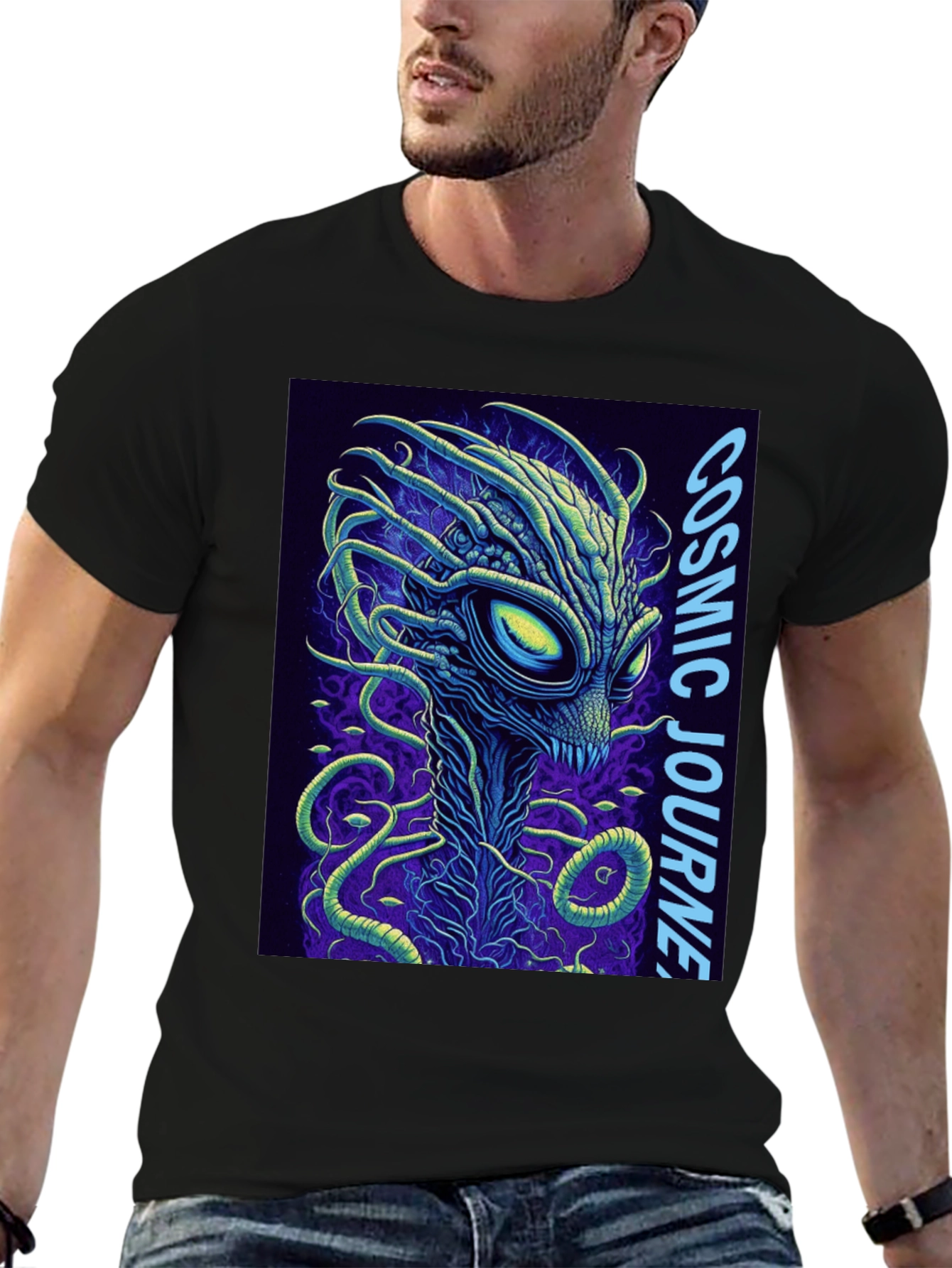 Cosmic Journey Alien Graphic T-Shirt