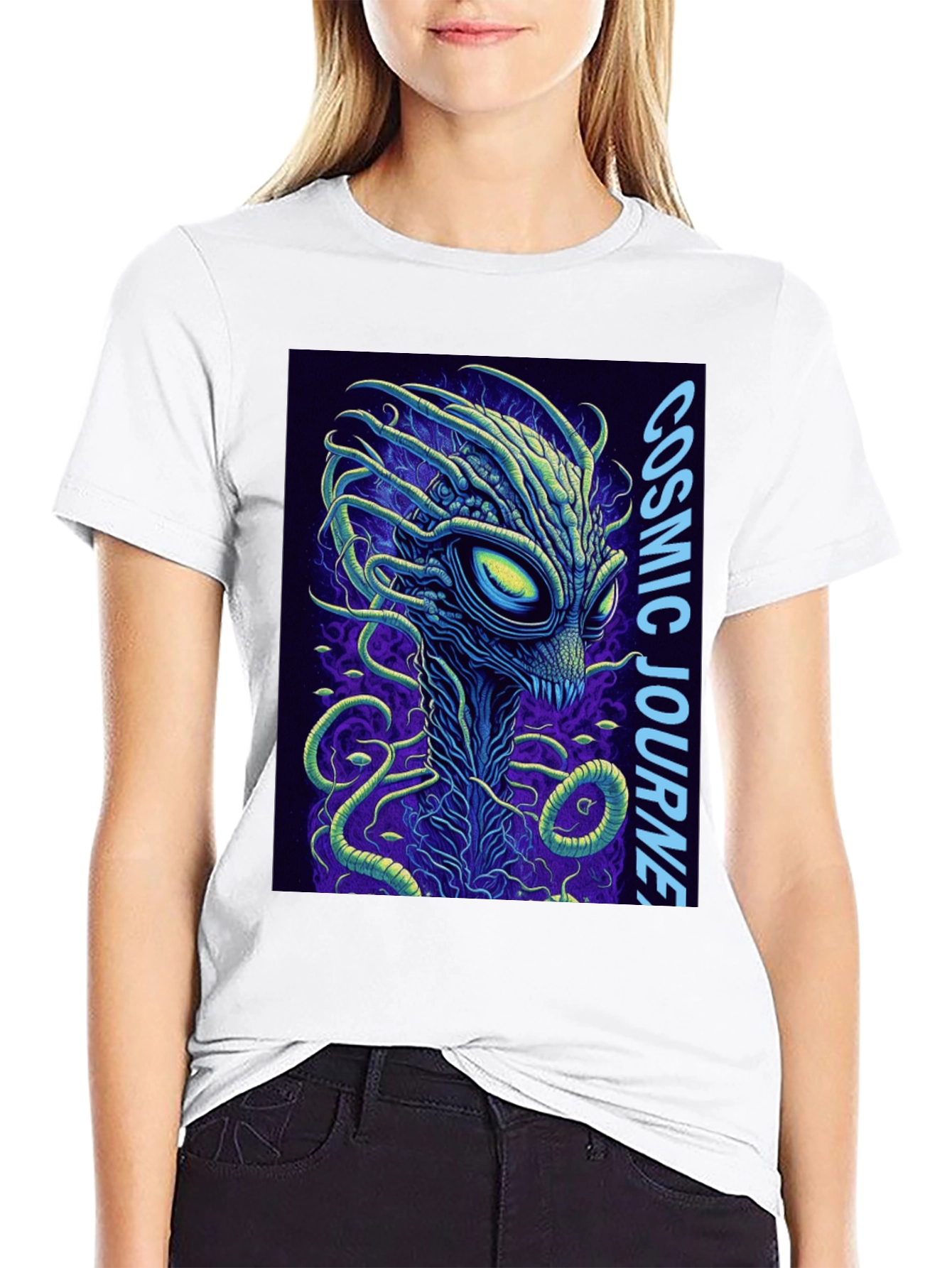 Cosmic Journey Alien Graphic T-Shirt