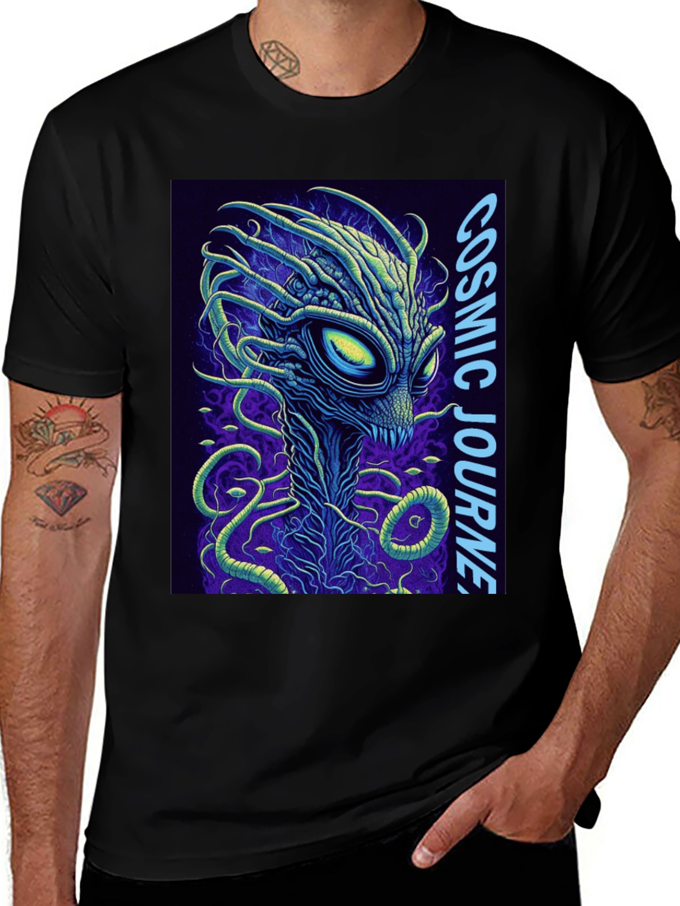 Cosmic Journey Alien Graphic T-Shirt