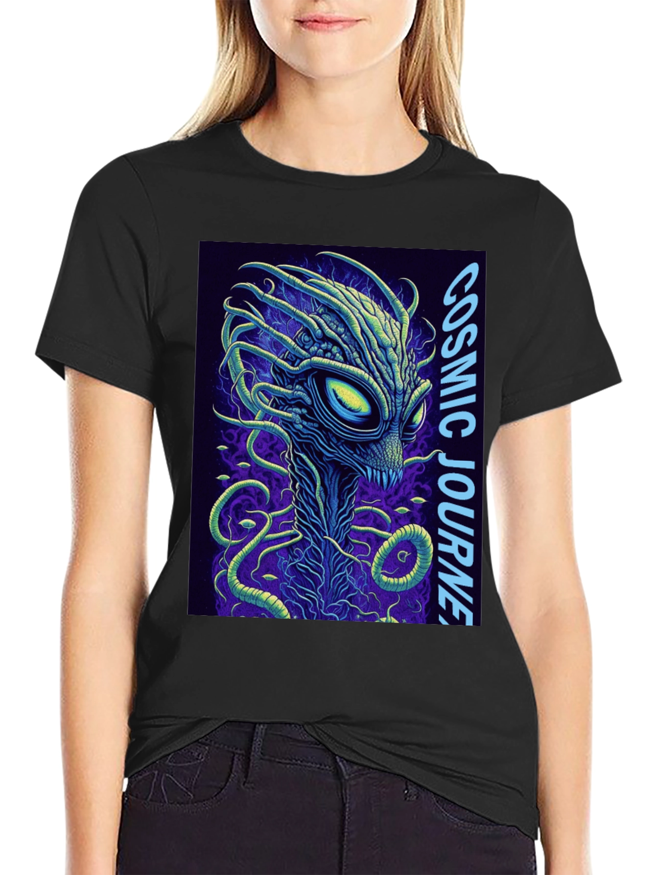 Cosmic Journey Alien Graphic T-Shirt
