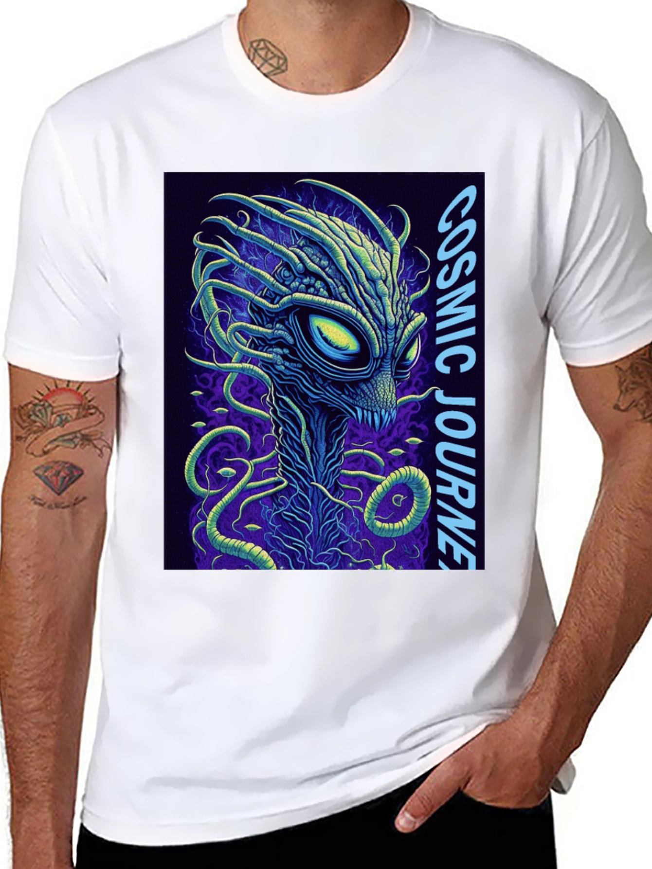 Cosmic Journey Alien Graphic T-Shirt