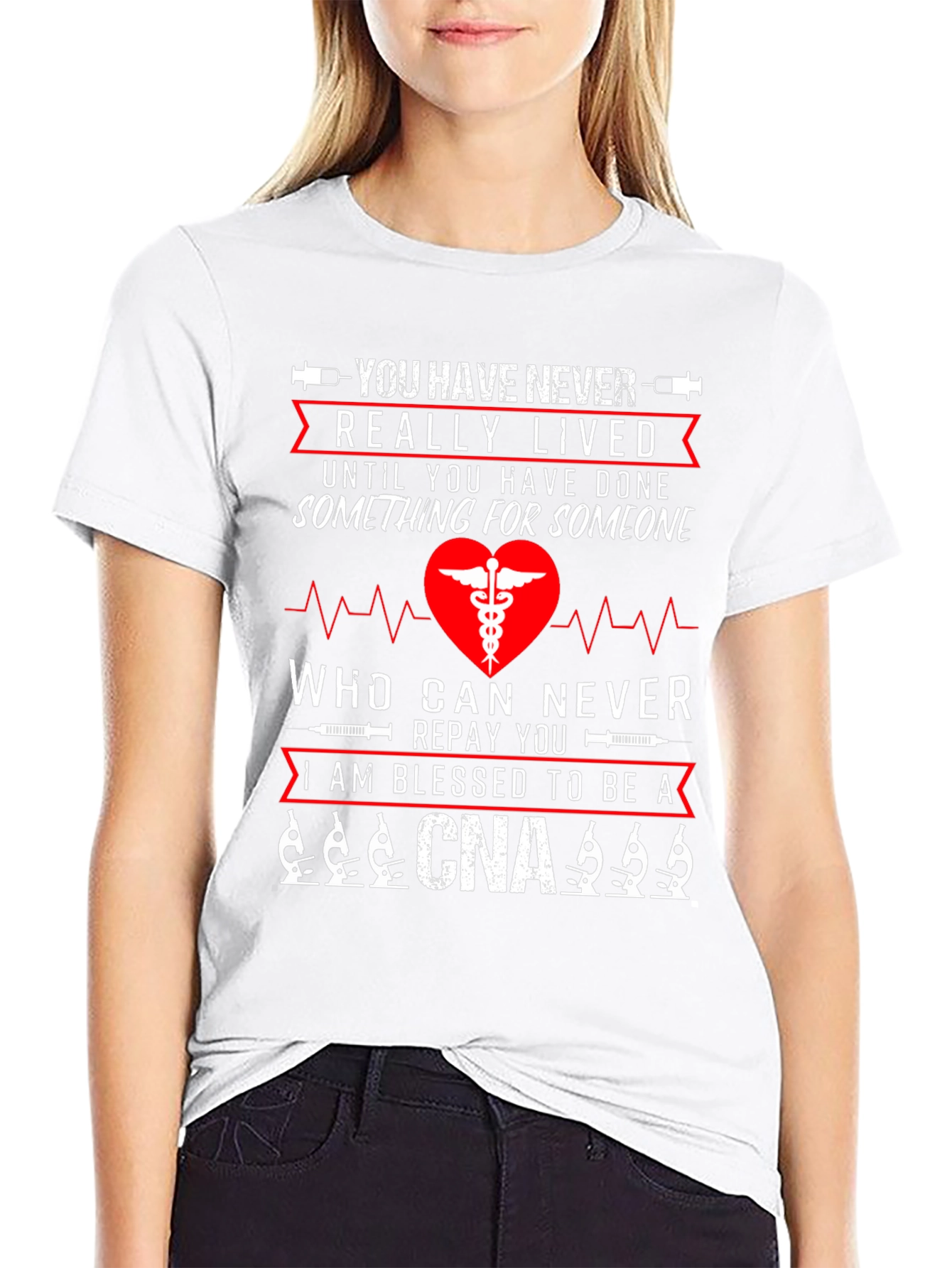 Blessed CNA T-Shirt - Never Really Lived Nurse Tee