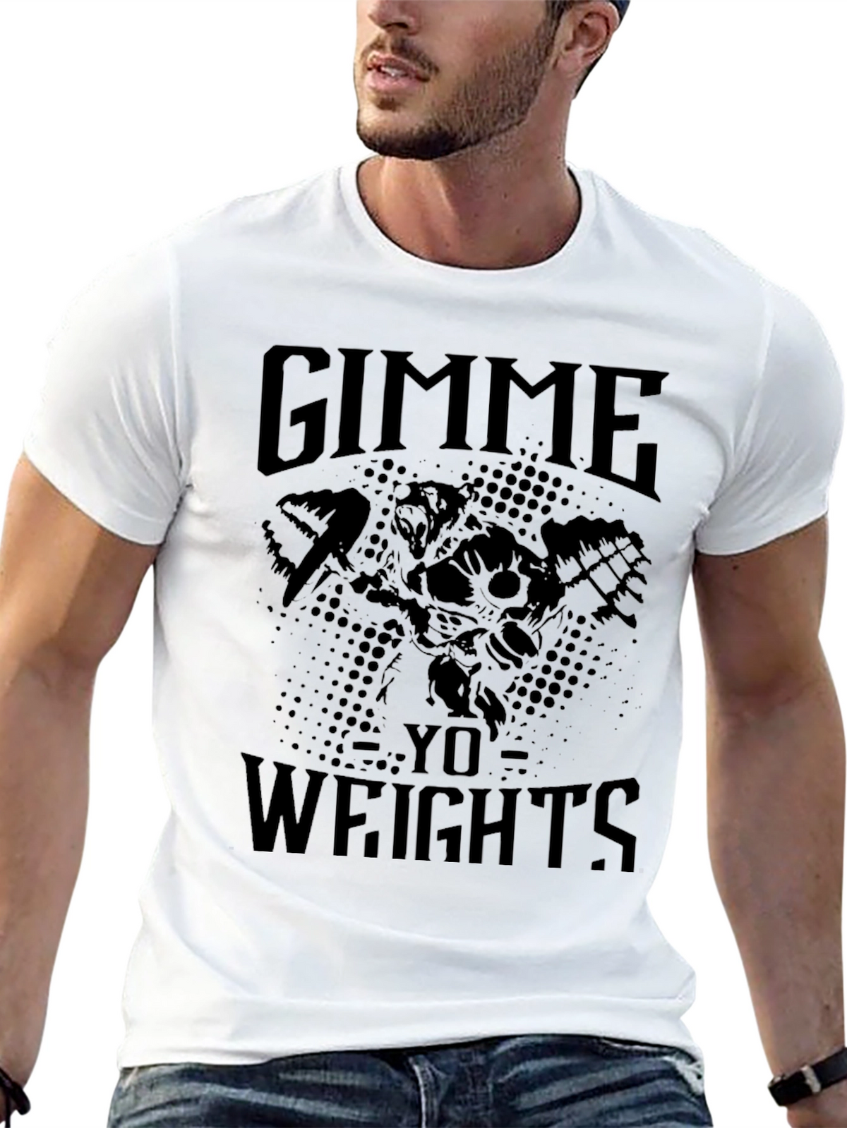 Gimme Yo Weights Graphic Tee - Black Gym Shirt