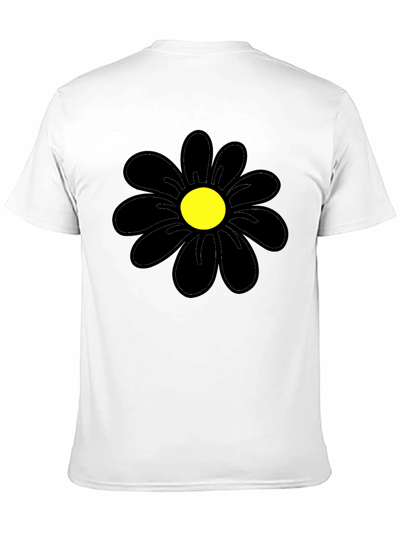 Black Daisy Graphic T-Shirt - Casual Cotton Tee