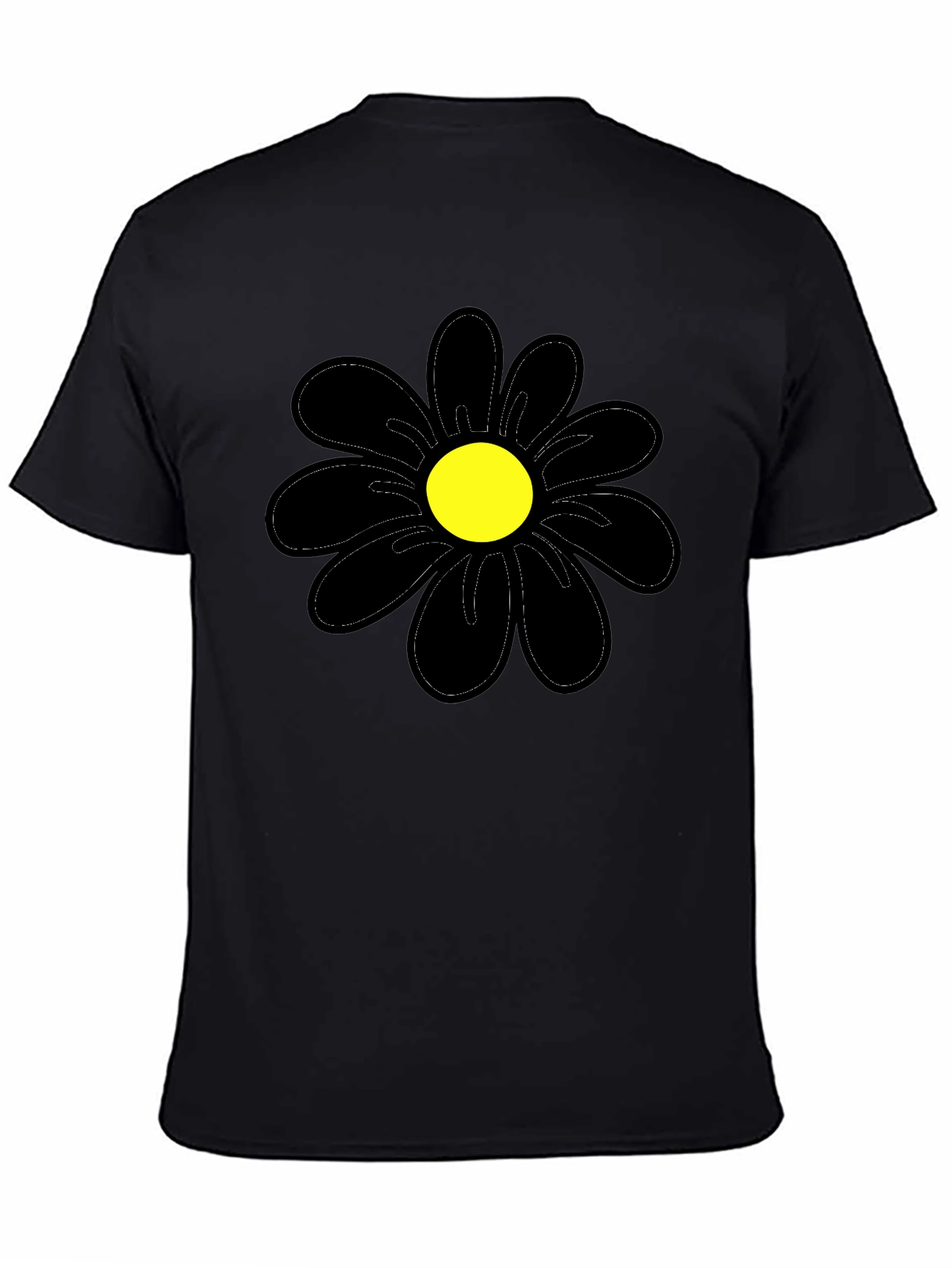 Black Daisy Graphic T-Shirt - Casual Cotton Tee
