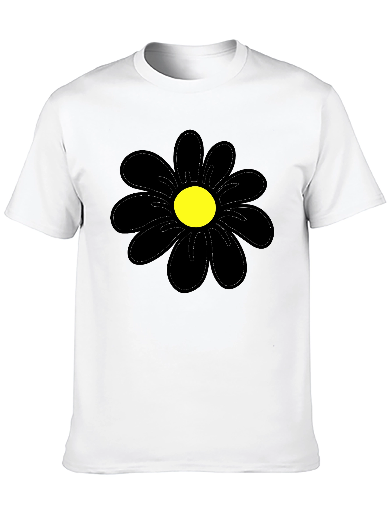 Black Daisy Graphic T-Shirt - Casual Cotton Tee