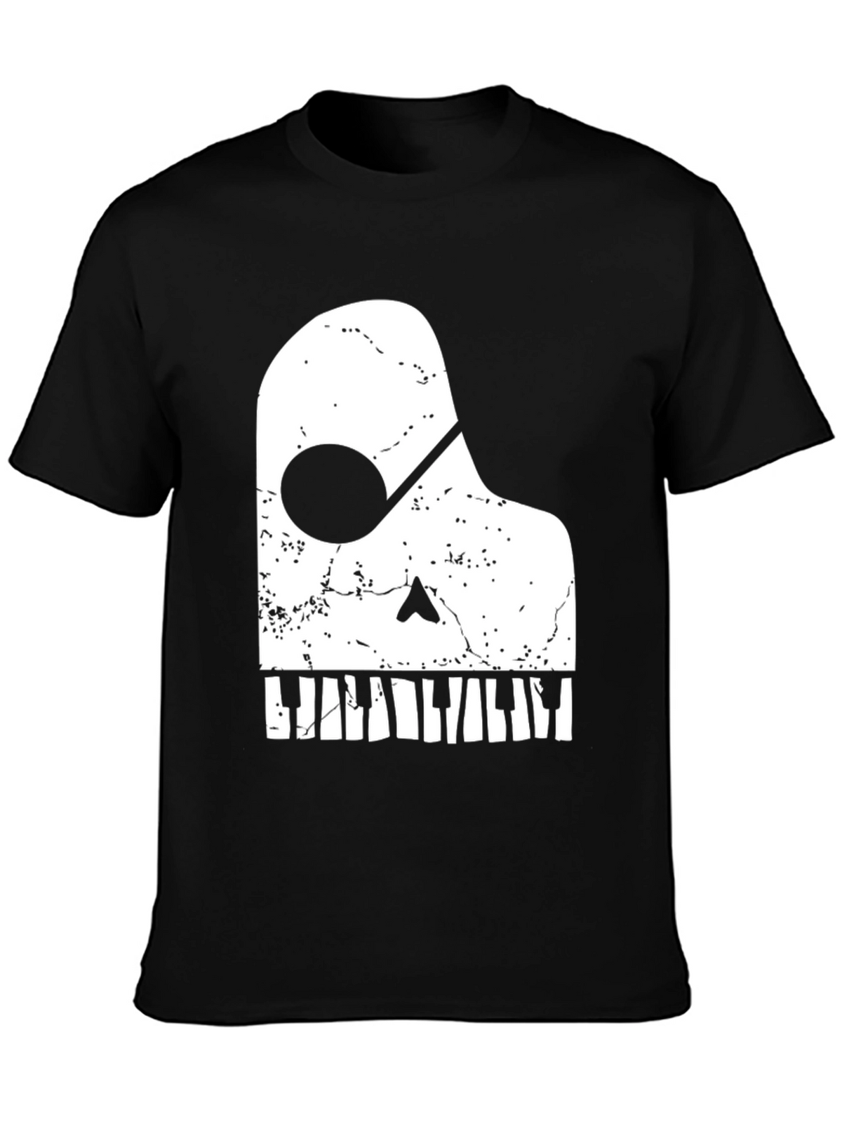 Piano Skull Graphic Tee - Music Lover T-Shirt