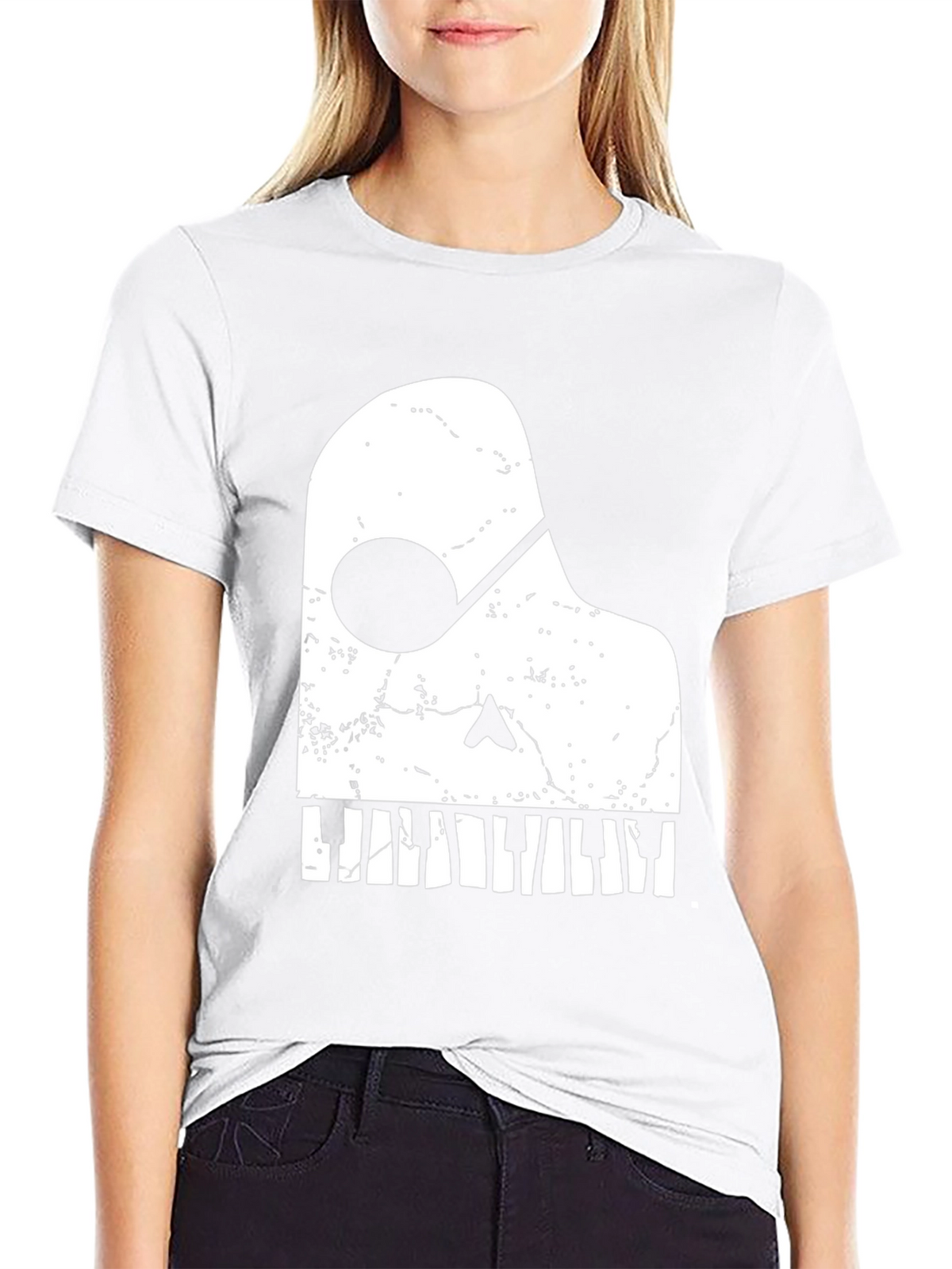 Piano Skull Graphic Tee - Music Lover T-Shirt