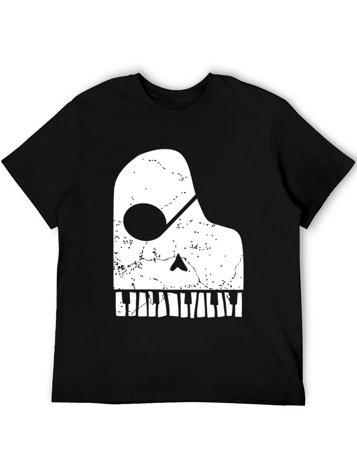 Piano Skull Graphic Tee - Music Lover T-Shirt