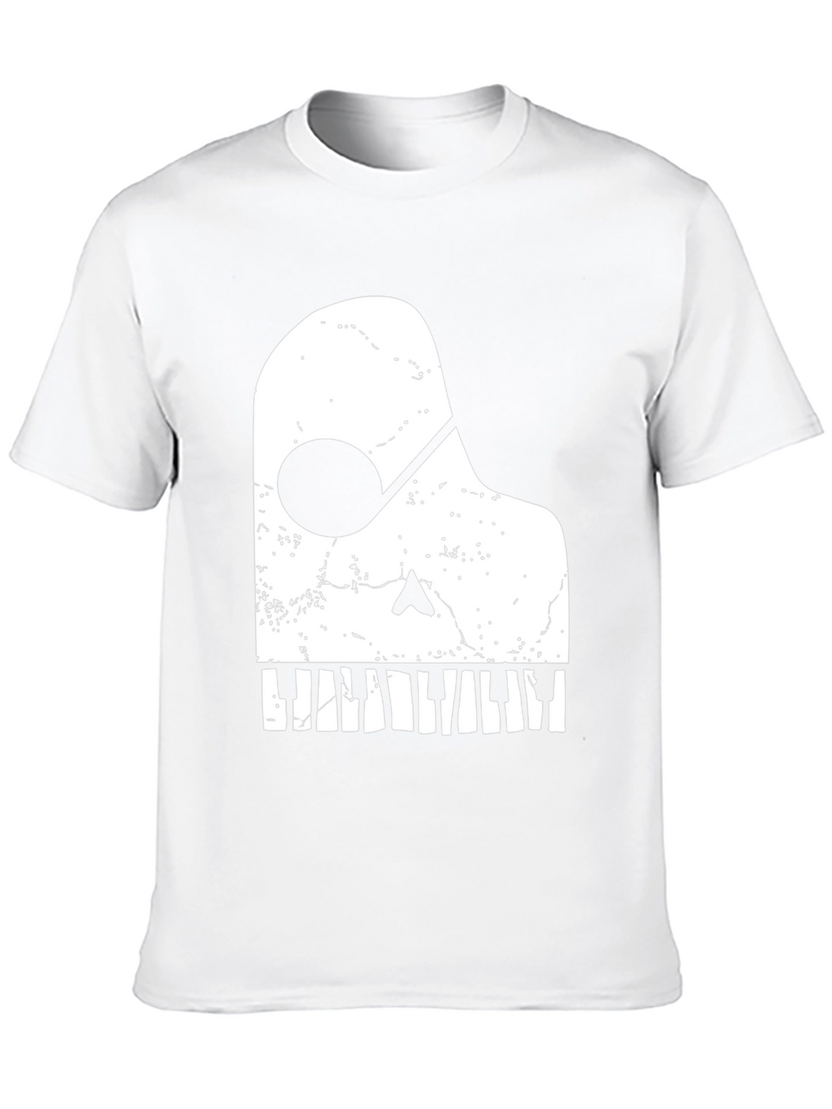 Piano Skull Graphic Tee - Music Lover T-Shirt