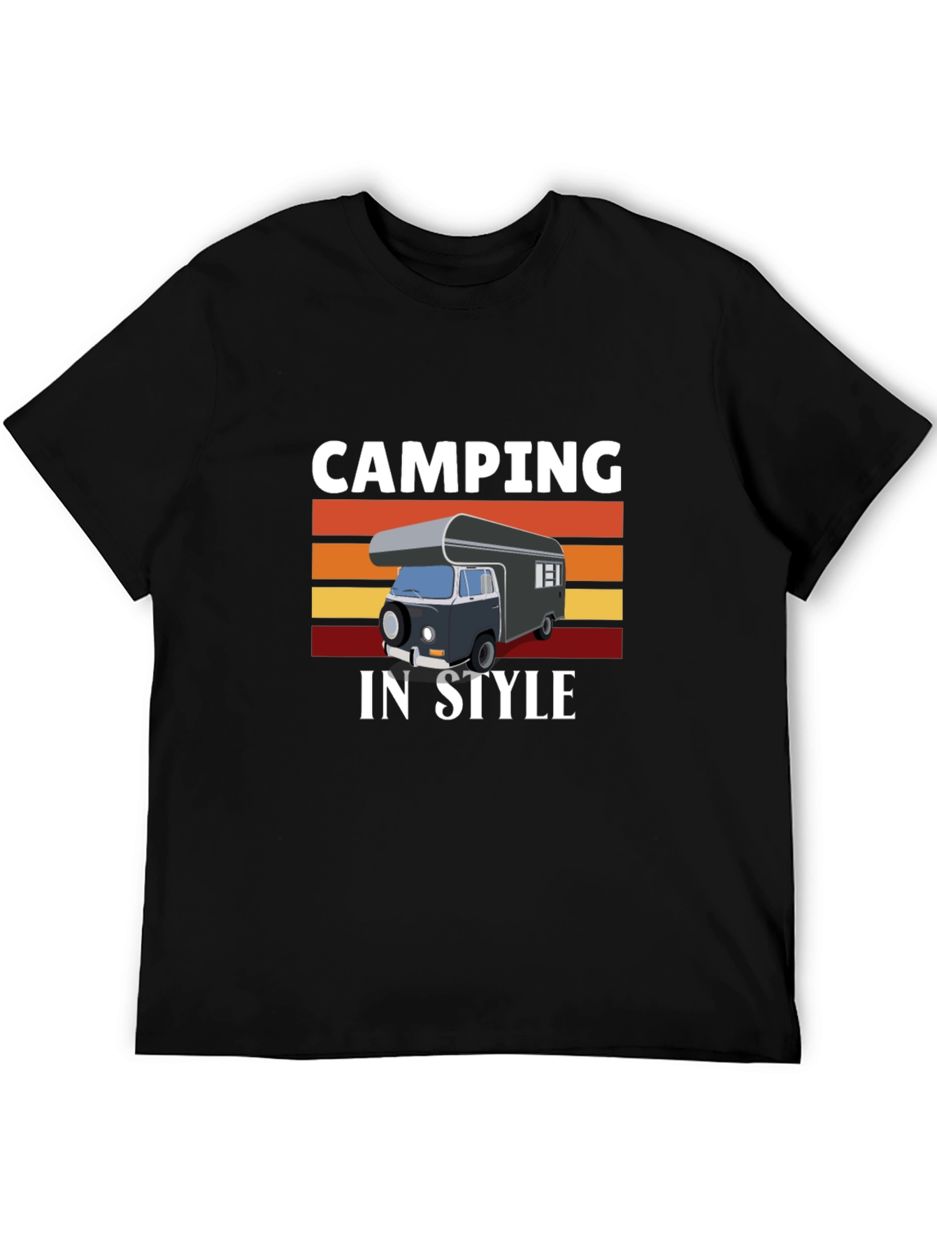 Camping In Style Graphic Tee - Camper Van T-Shirt