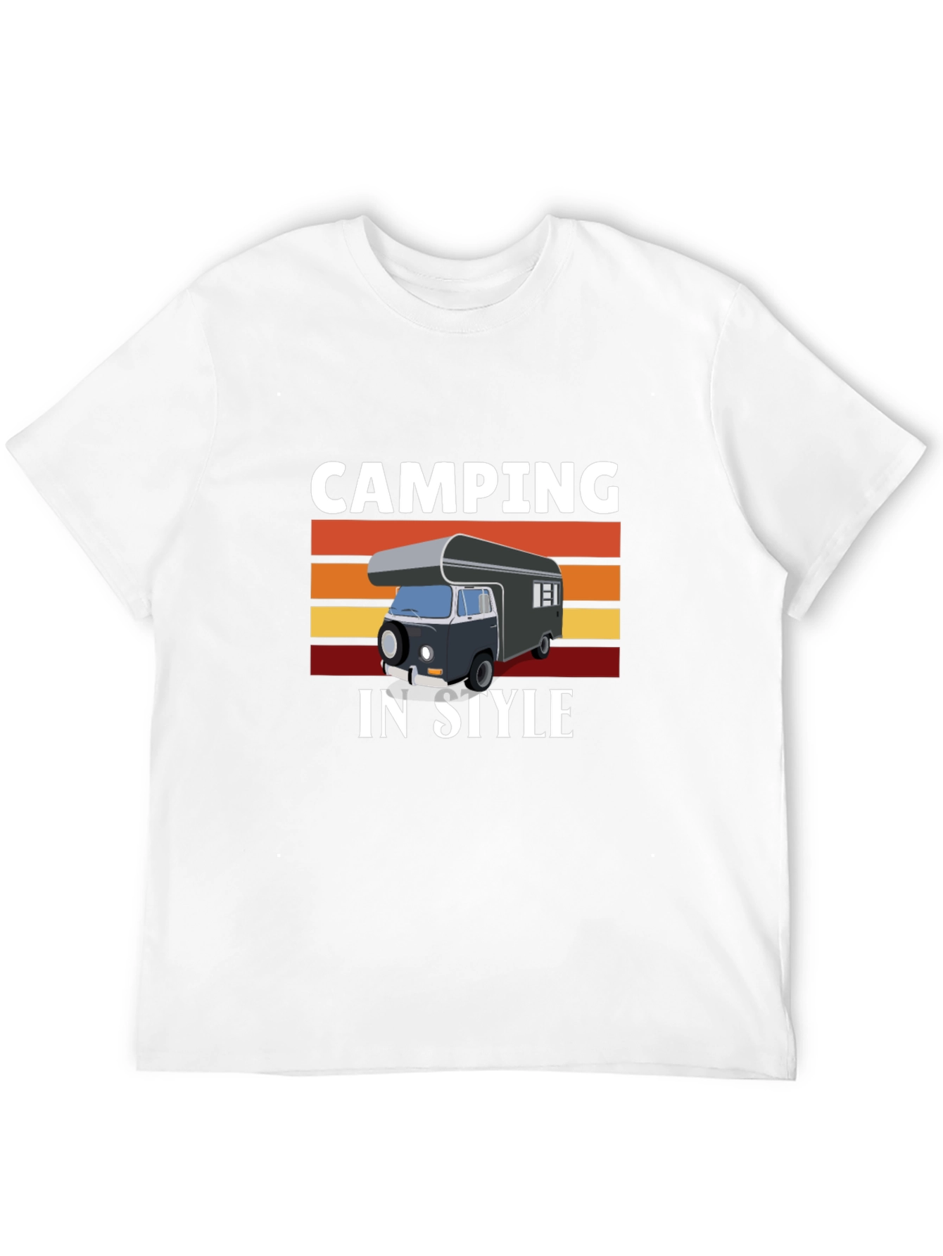Camping In Style Graphic Tee - Camper Van T-Shirt