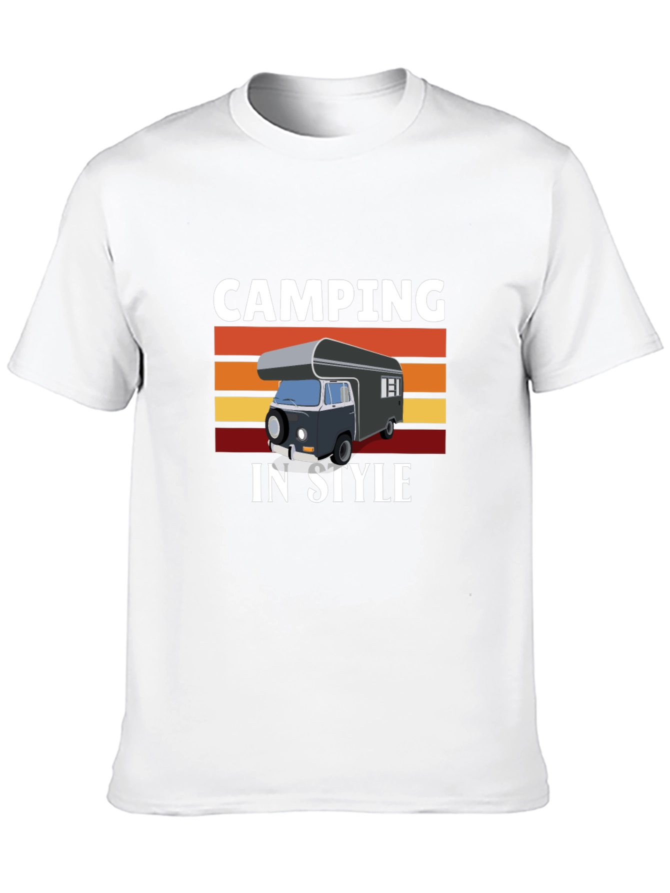 Camping In Style Graphic Tee - Camper Van T-Shirt