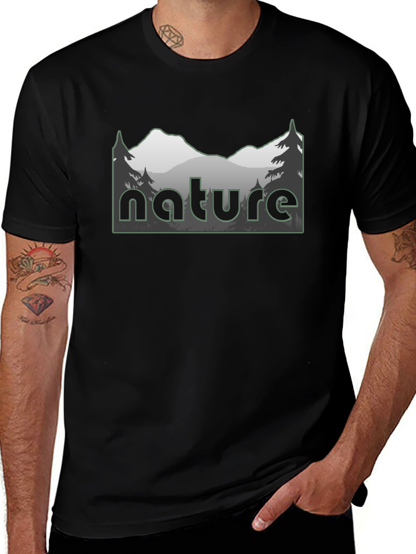 Nature T-Shirt Mountain Design