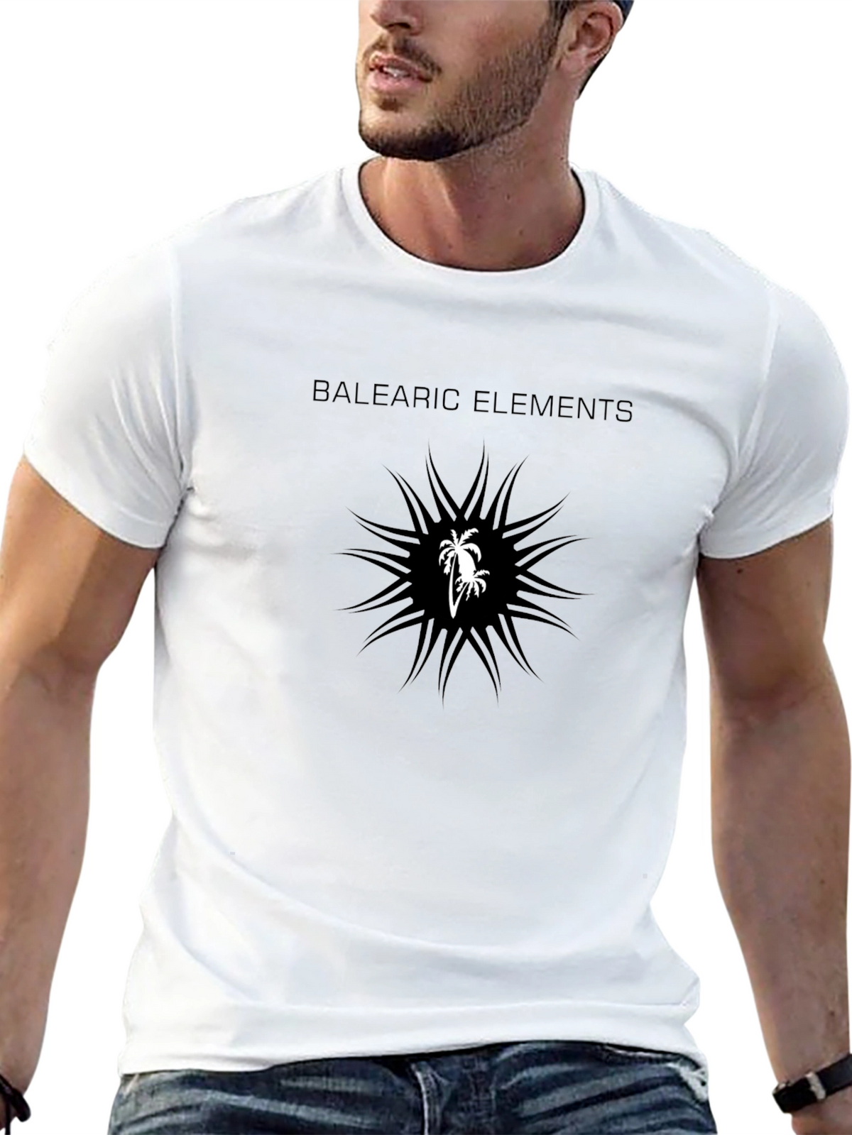 Balearic Elements Black Graphic T-Shirt