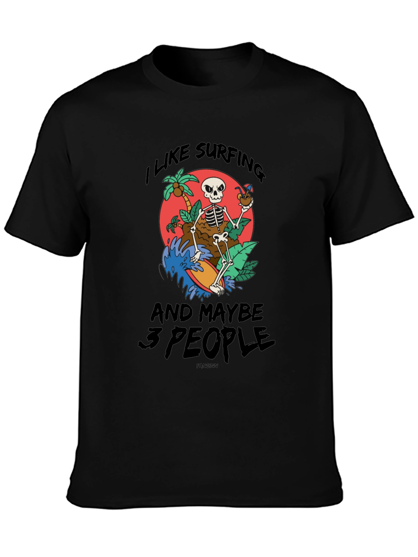 Surfing Skeleton Graphic Tee