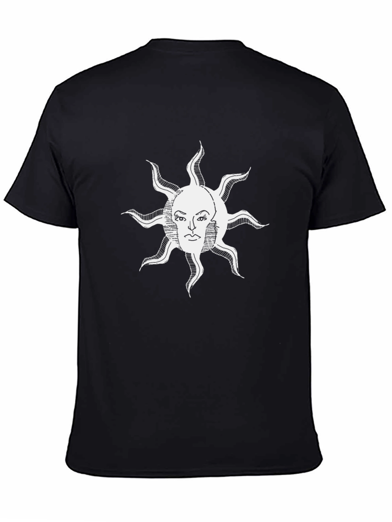 Unique Graphic T-Shirt - Sun with Face Design