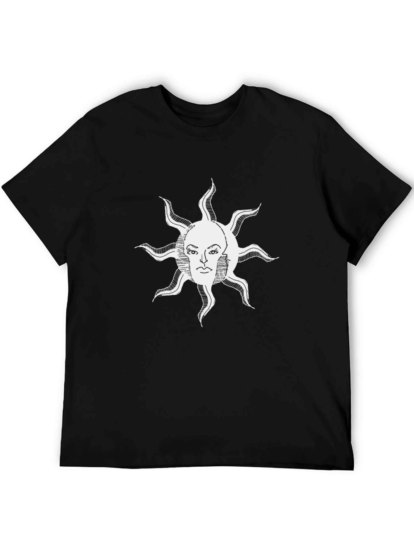 Unique Graphic T-Shirt - Sun with Face Design