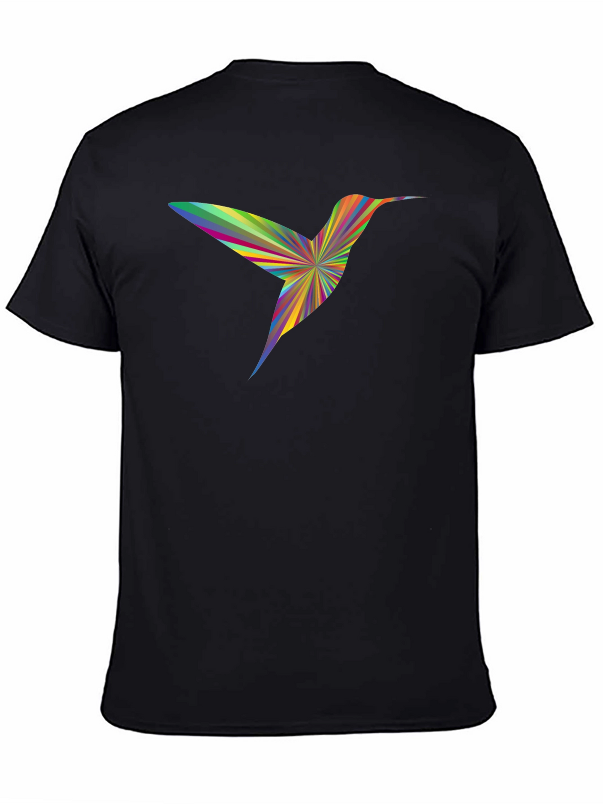 Rainbow Hummingbird Graphic Tee - Mens Black T-Shirt