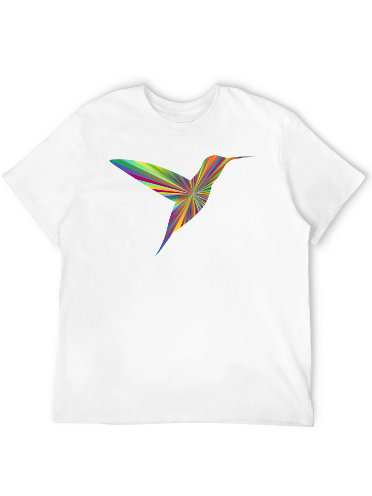 Rainbow Hummingbird Graphic Tee - Mens Black T-Shirt
