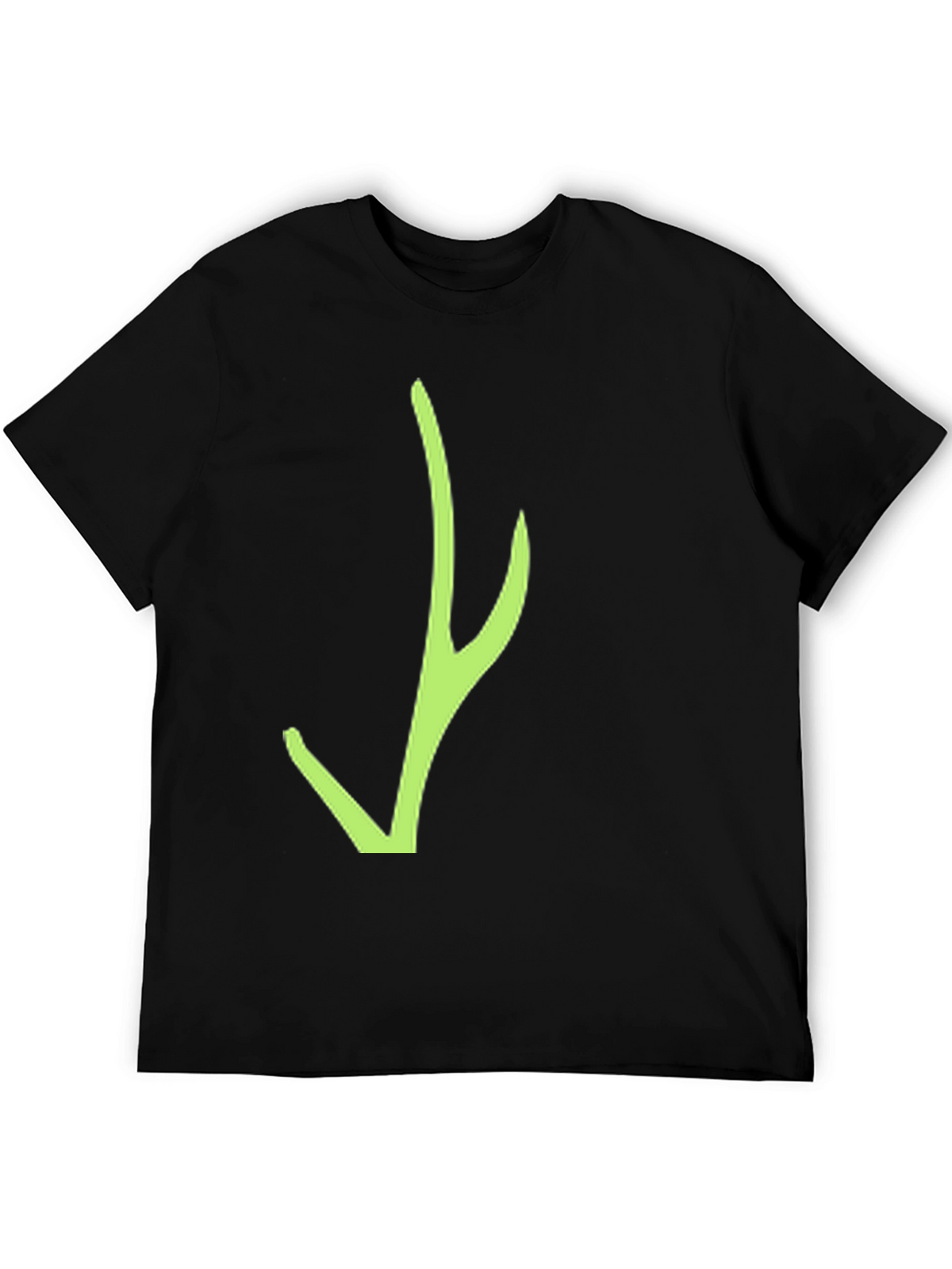 Black T-Shirt with Green Abstract Design