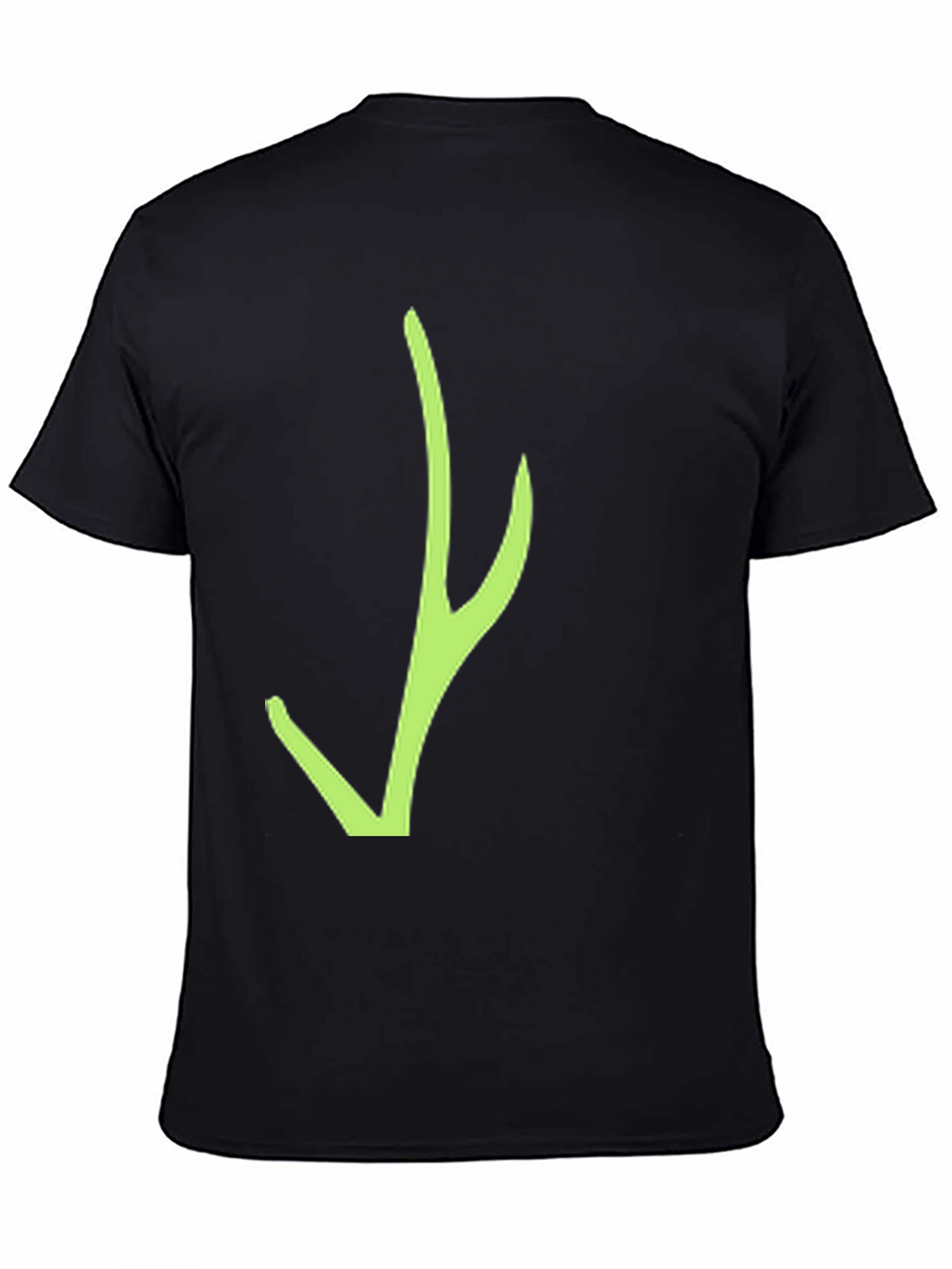 Black T-Shirt with Green Abstract Design