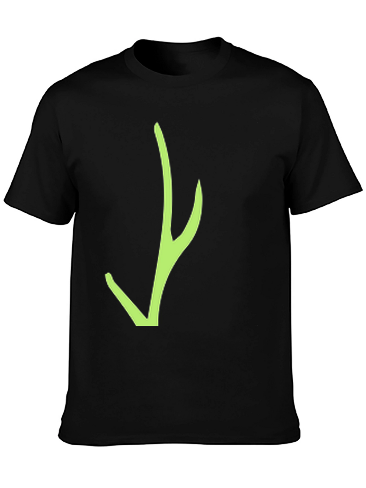 Black T-Shirt with Green Abstract Design