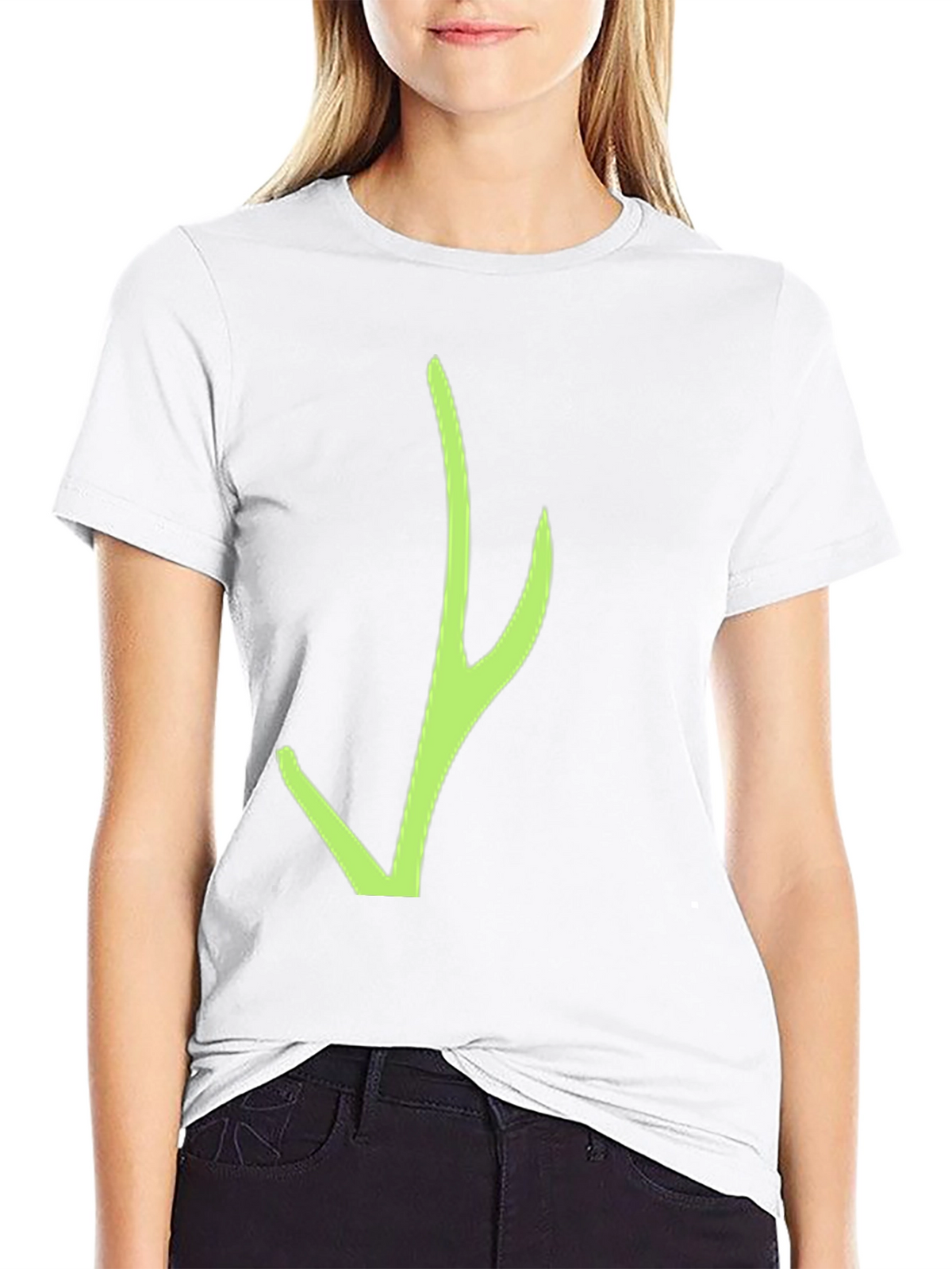 Black T-Shirt with Green Abstract Design