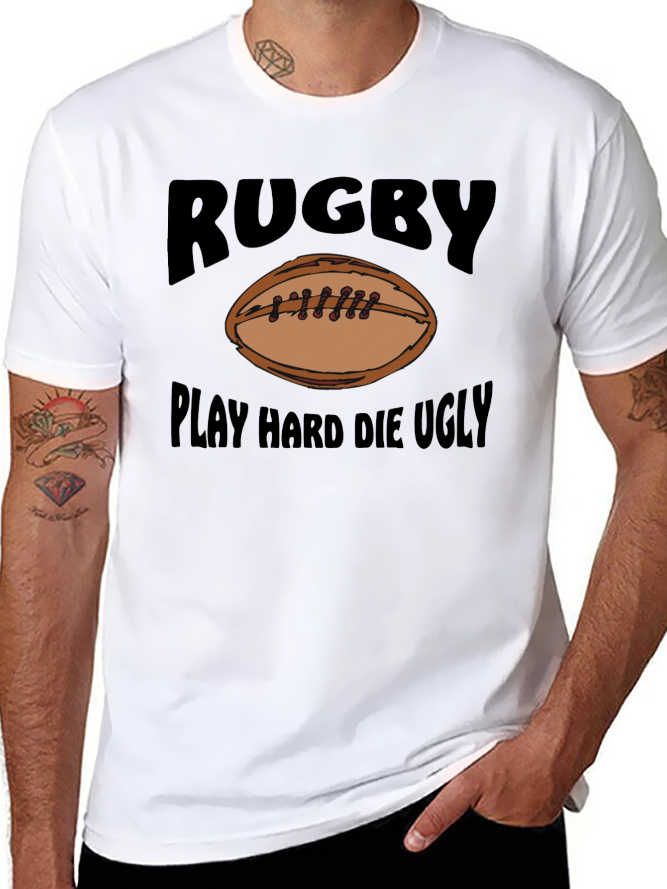 Rugby Play Hard Graphic T-Shirt