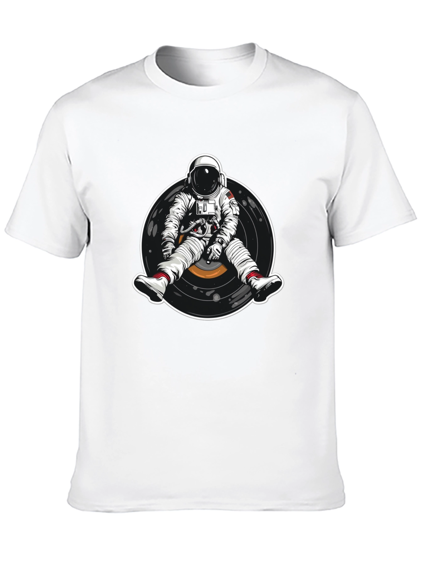 Astronaut Vinyl Record Graphic T-Shirt