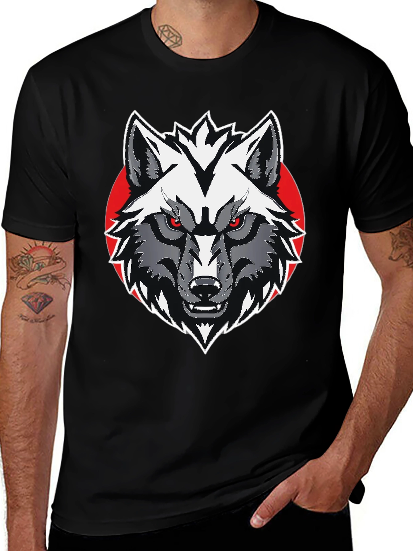 Wolf Graphic Tee - Mens Black T-Shirt