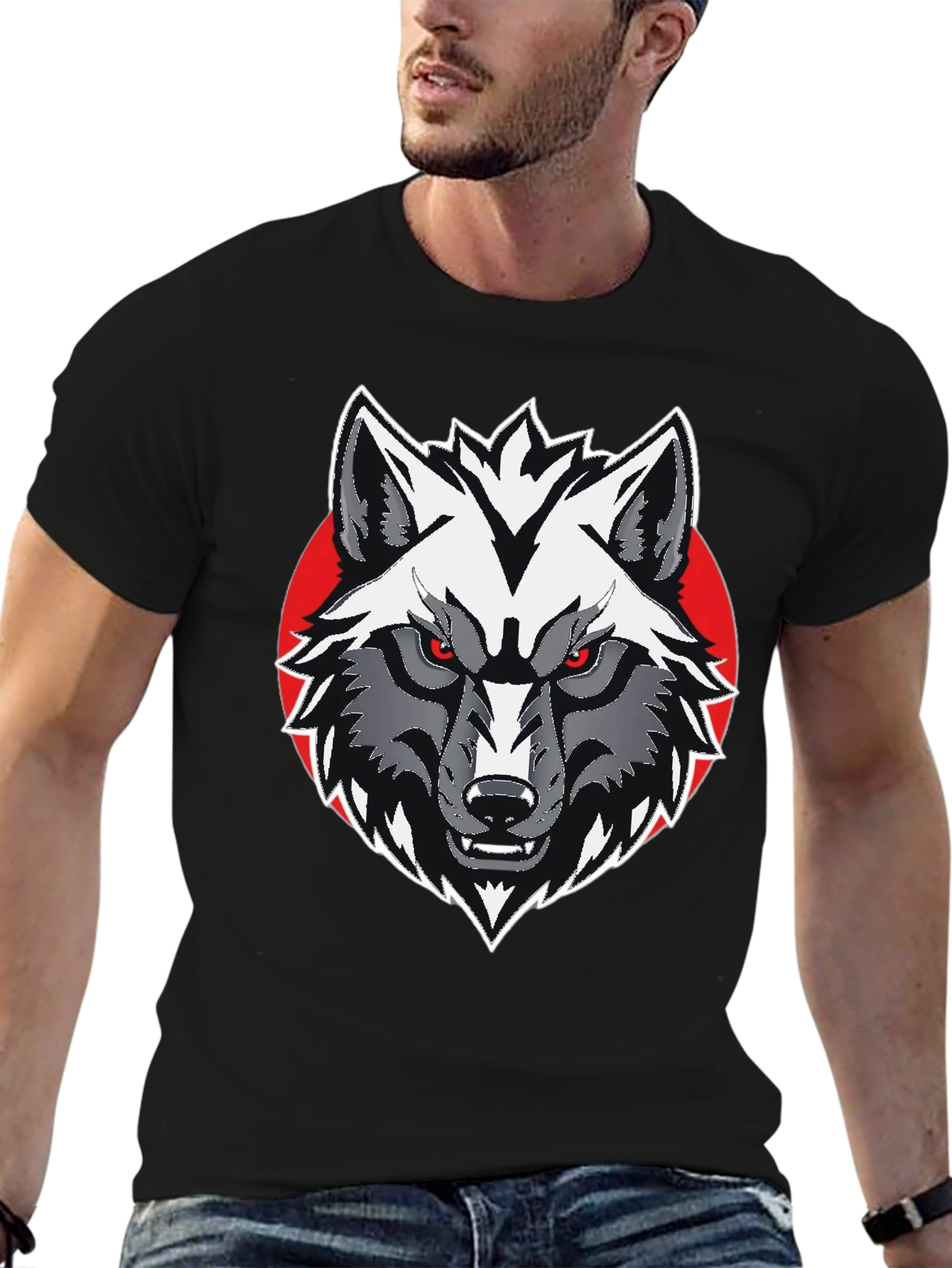 Wolf Graphic Tee - Mens Black T-Shirt