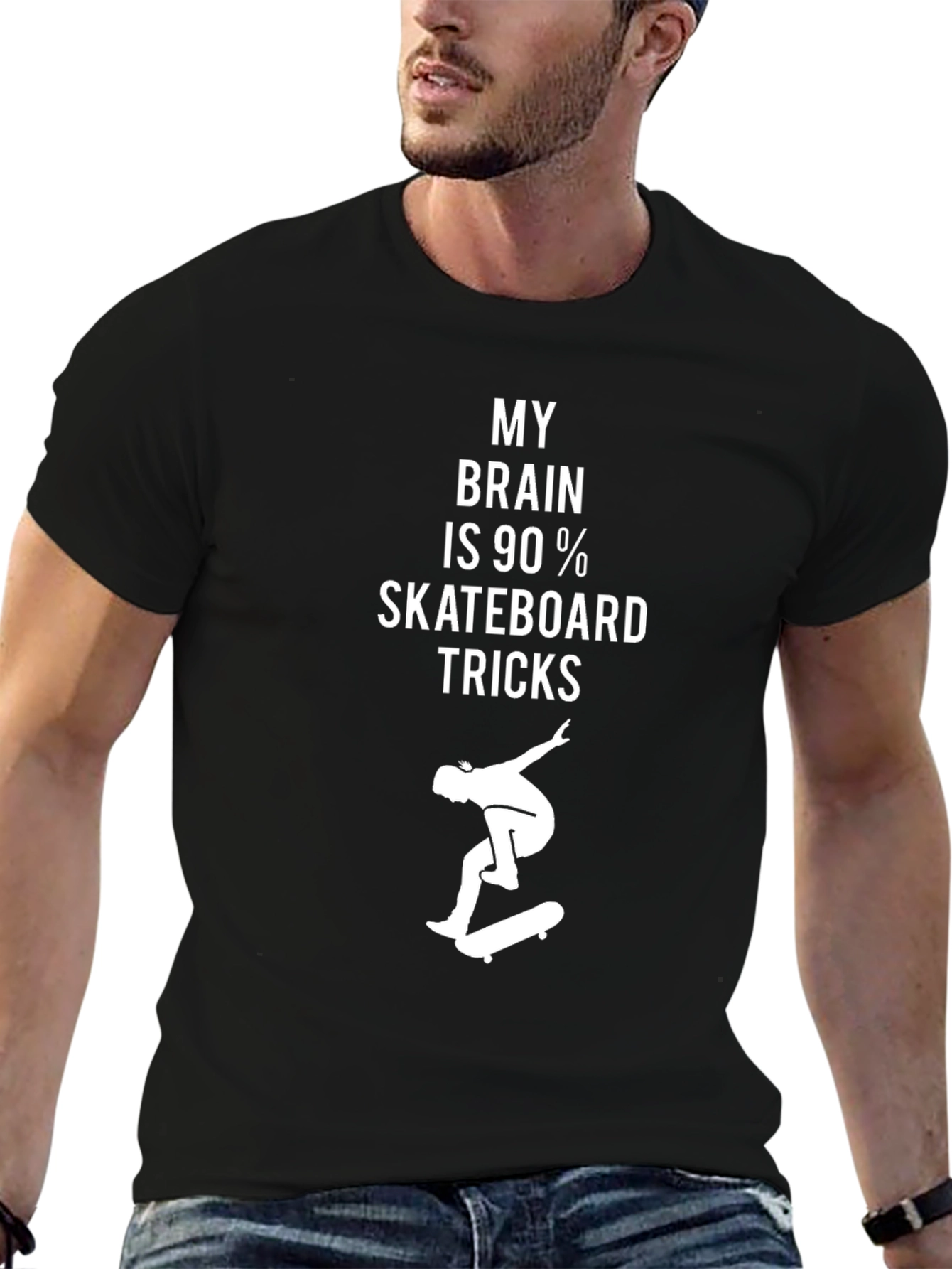 Skateboard Tricks T-Shirt - My Brain is 90%