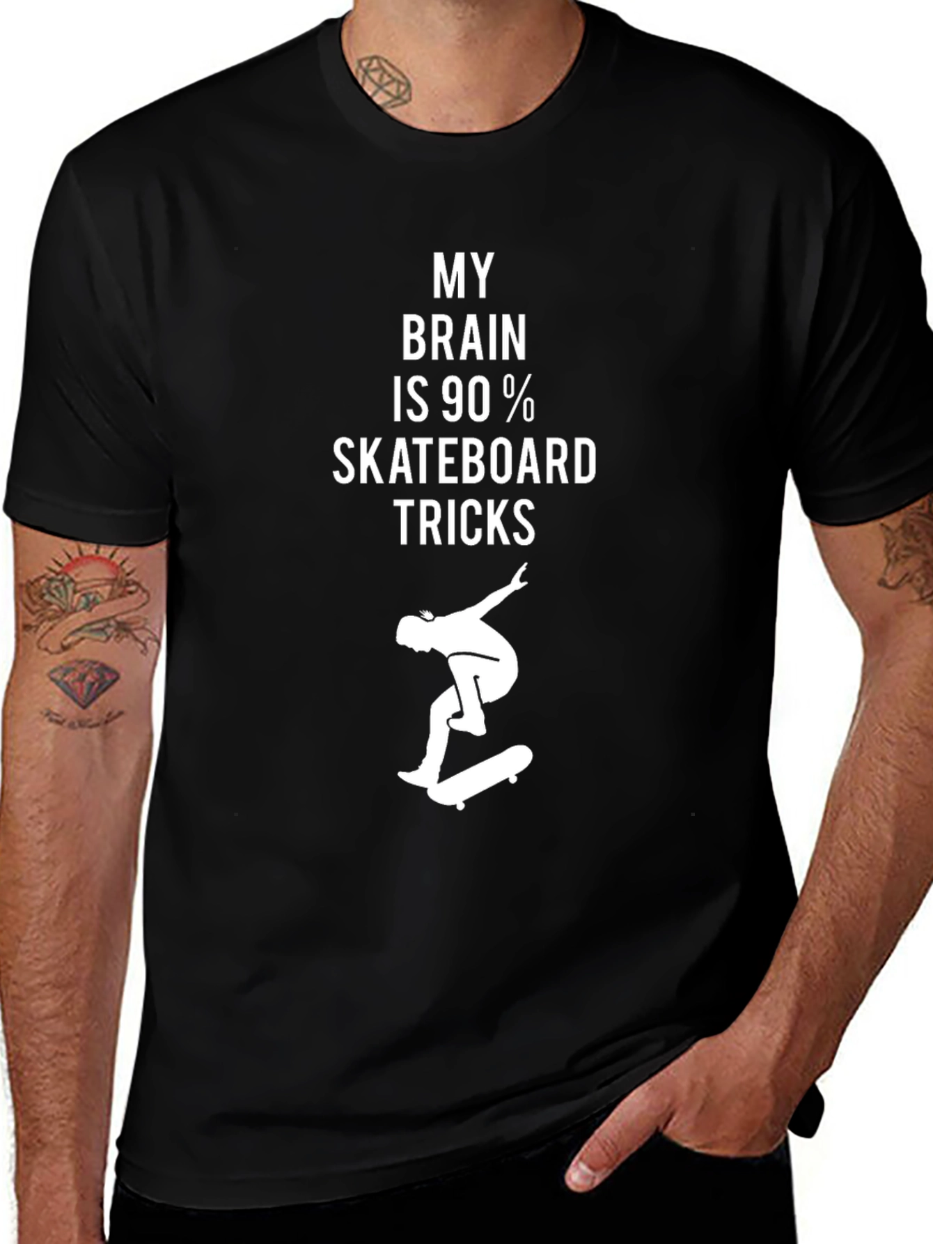 Skateboard Tricks T-Shirt - My Brain is 90%