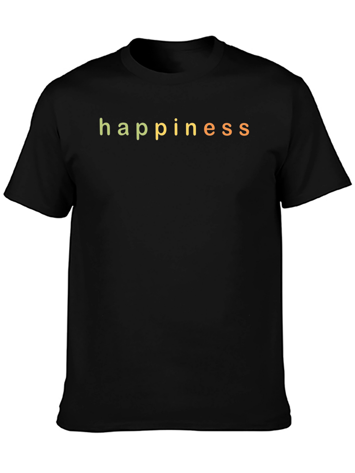 Happiness Graphic Print Black T-Shirt