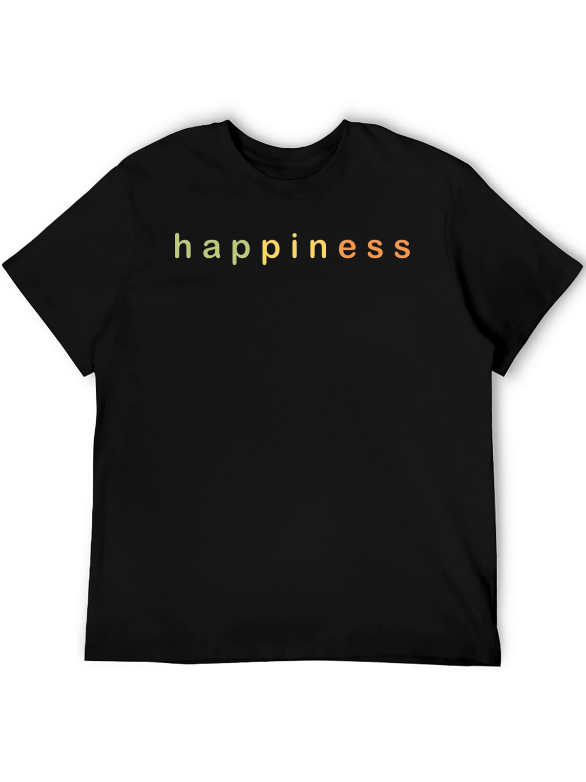 Happiness Graphic Print Black T-Shirt