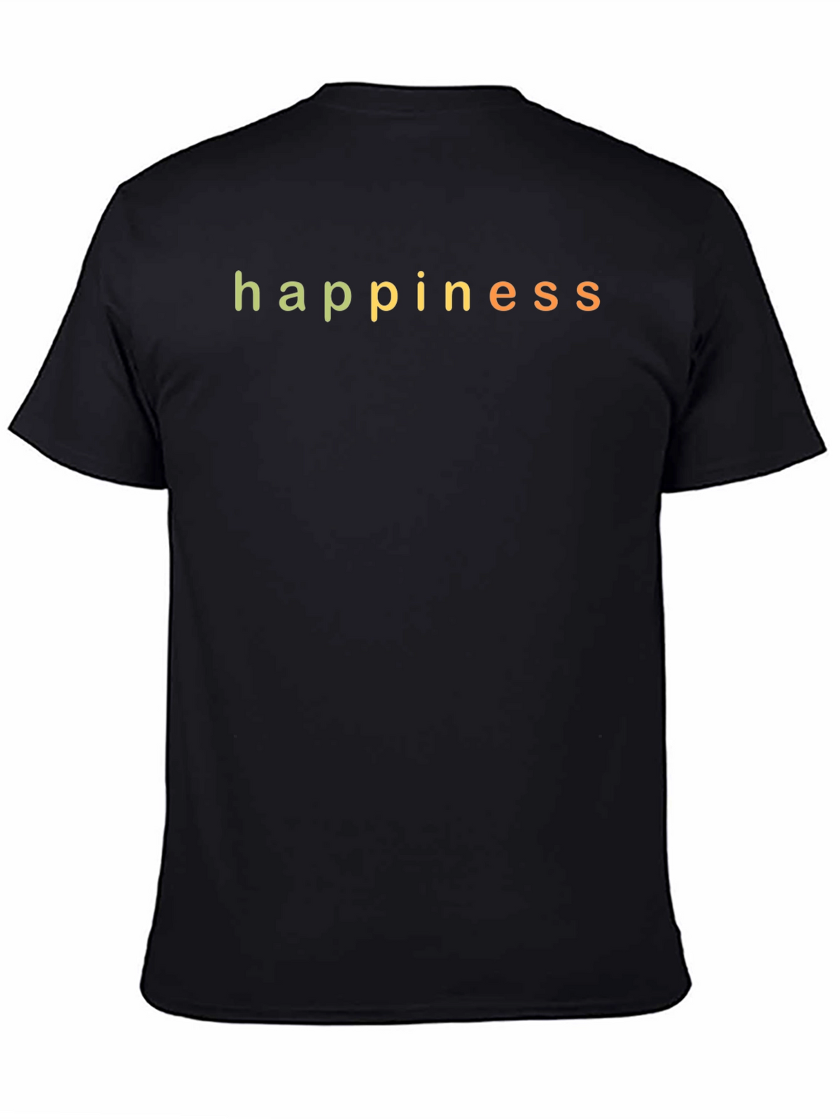 Happiness Graphic Print Black T-Shirt