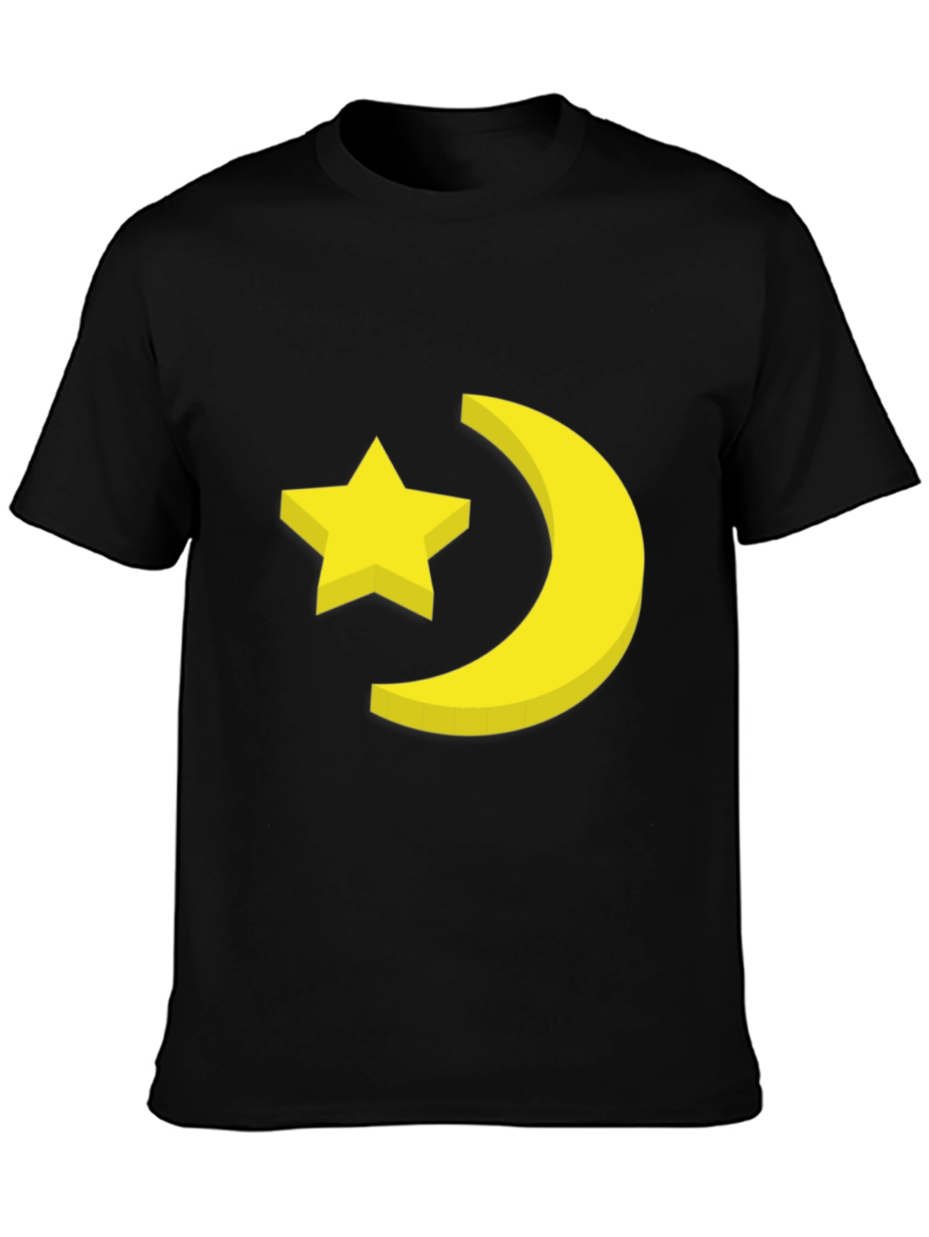 Star & Moon Graphic Tee - Stylish Black T-Shirt