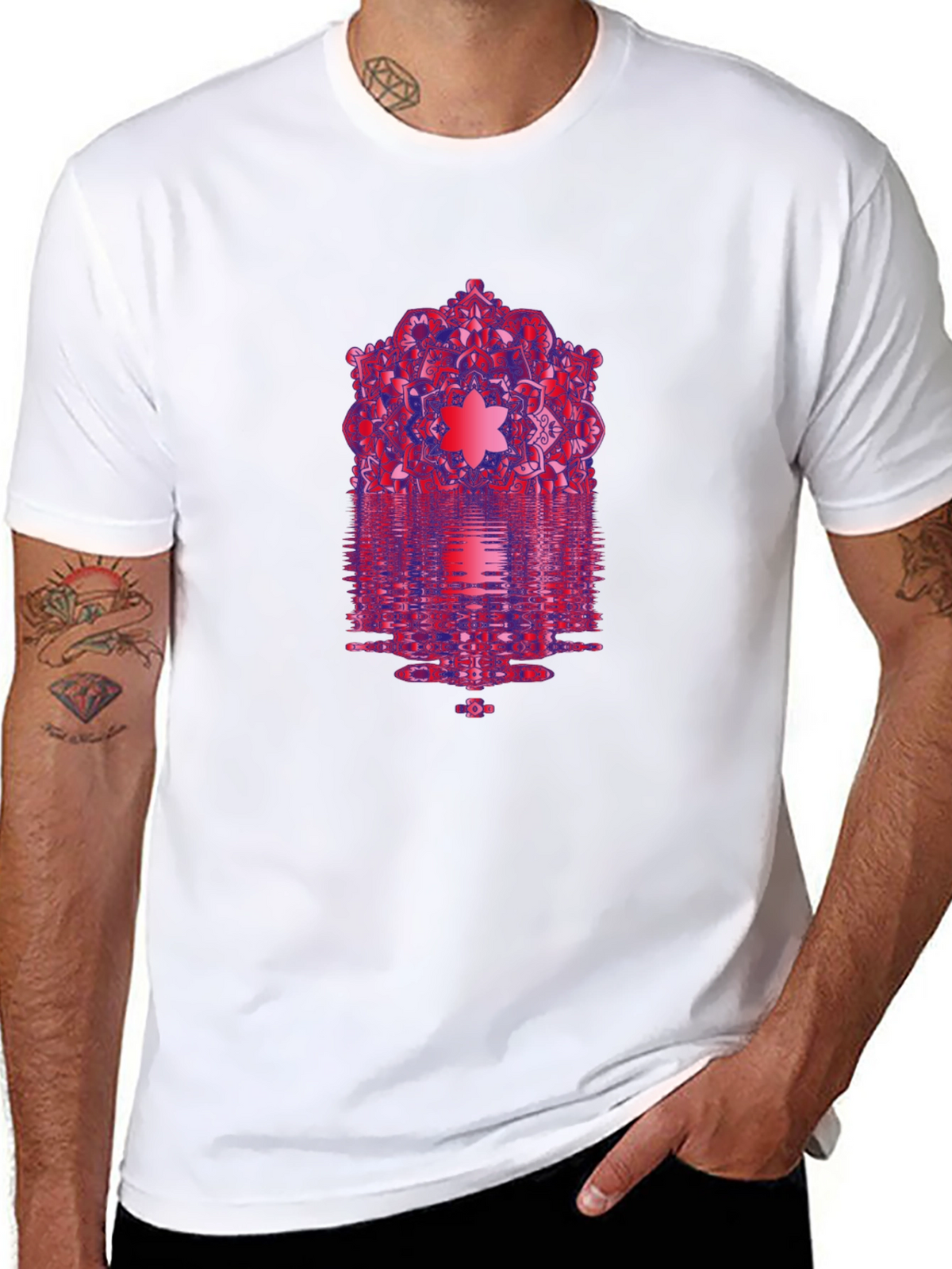 Geometric Mandala Black T-Shirt