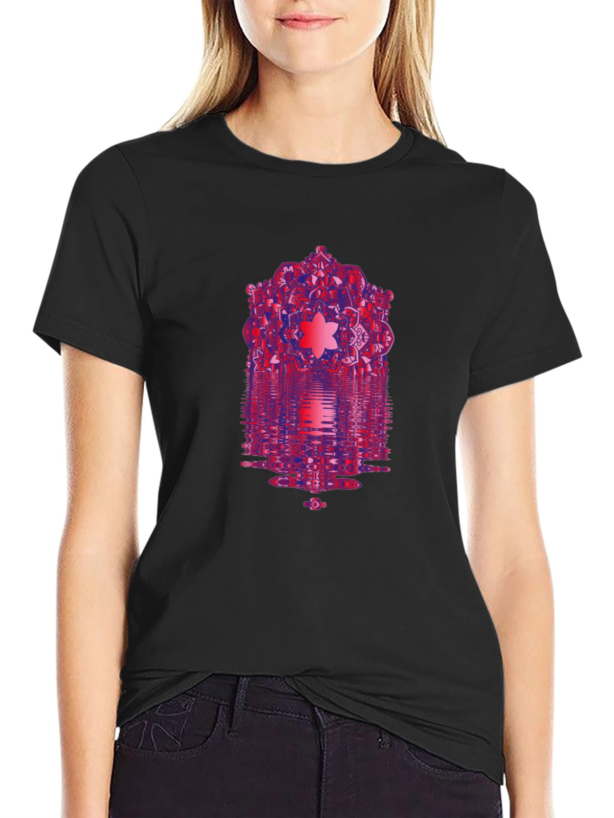 Geometric Mandala Black T-Shirt