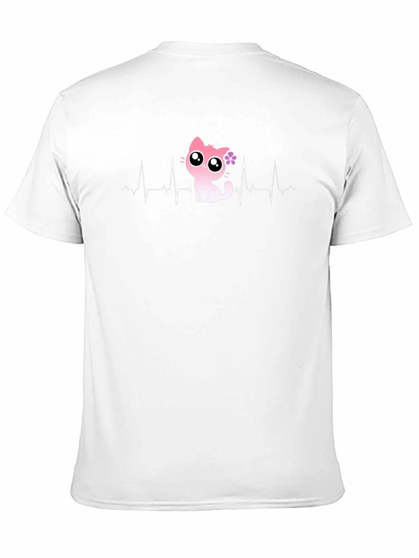 Cat Heartbeat T-Shirt - Cute Cartoon Kitten Tee