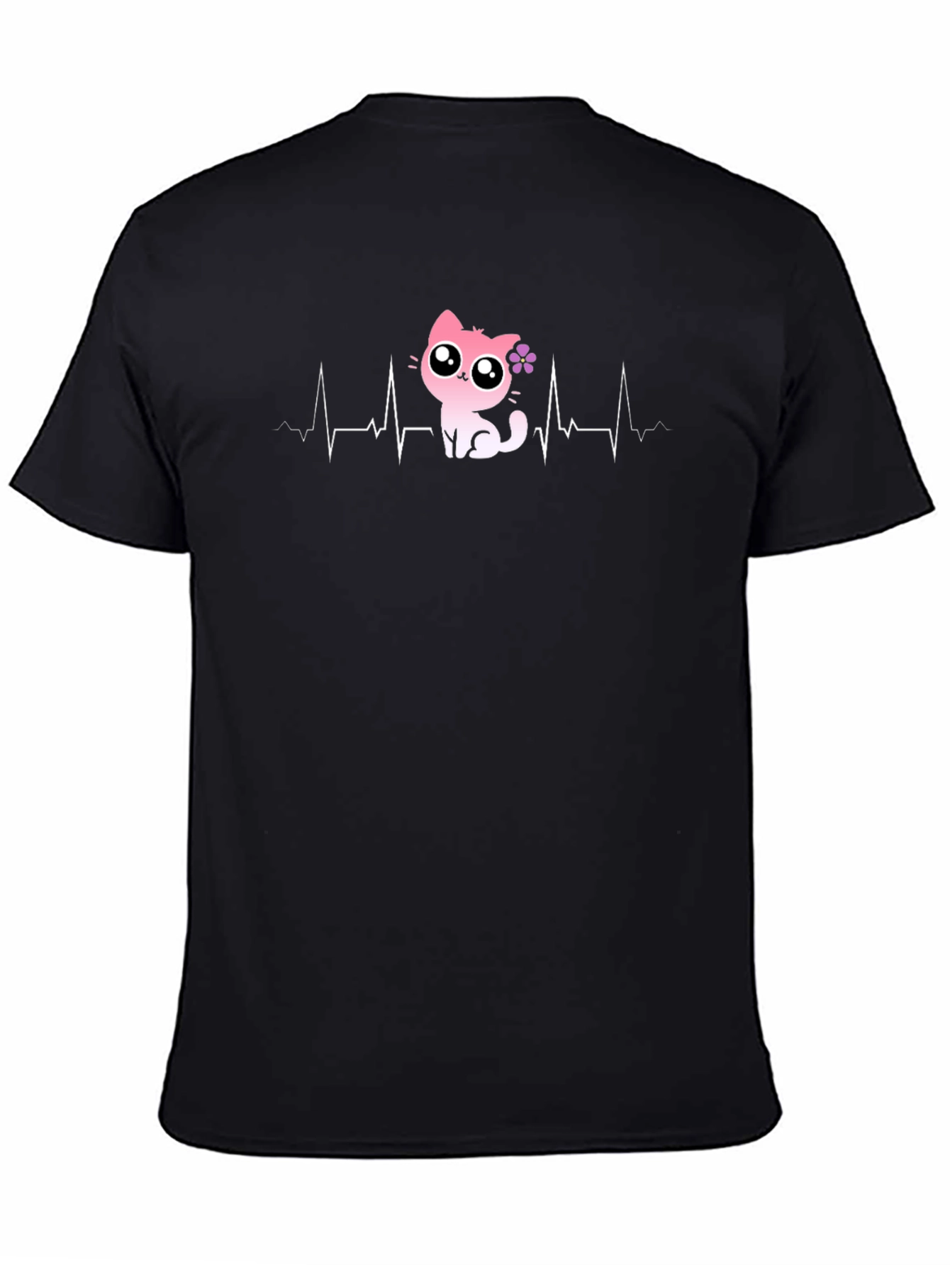 Cat Heartbeat T-Shirt - Cute Cartoon Kitten Tee