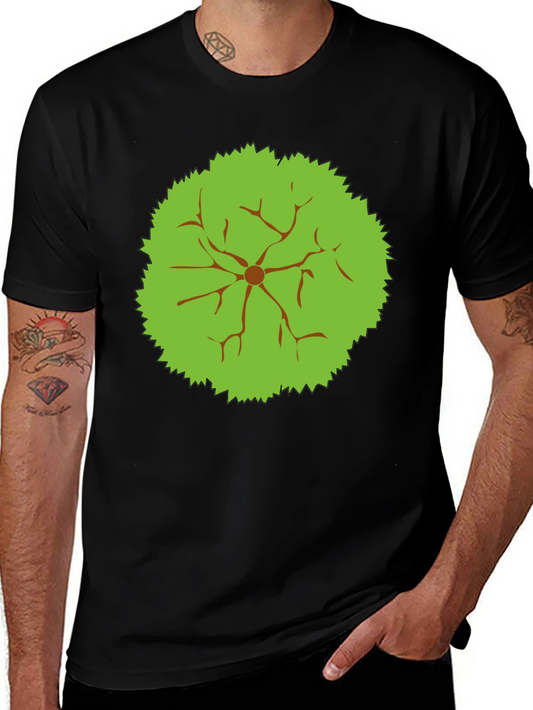 Abstract Tree Top Graphic Tee - Black