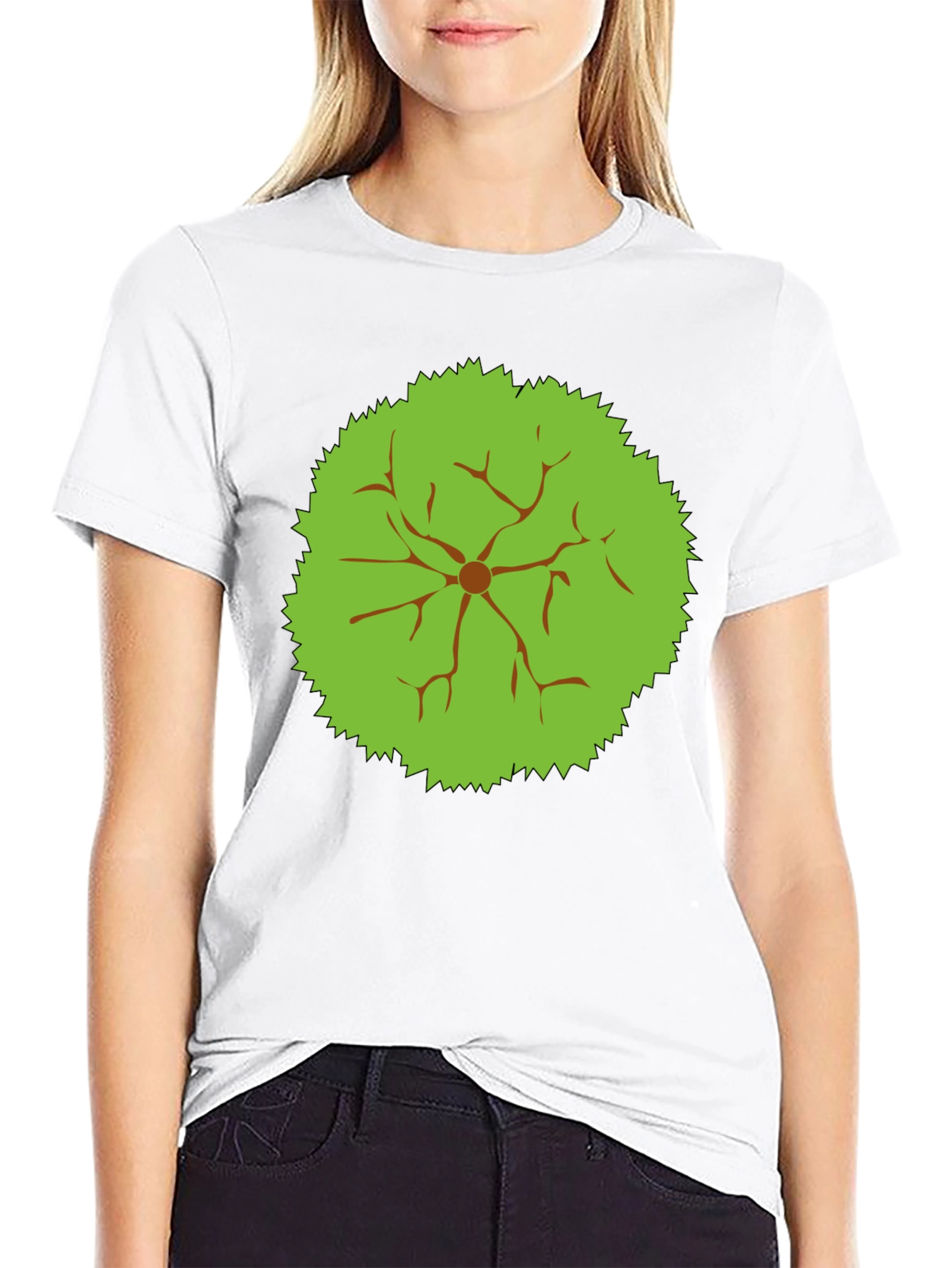 Abstract Tree Top Graphic Tee - Black